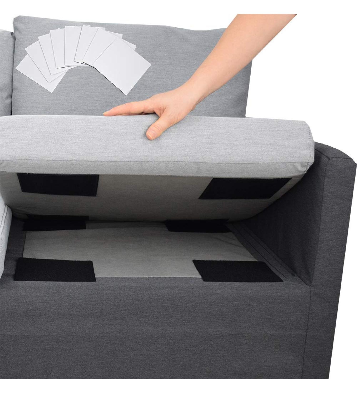 Aobrill Non Slip Cushion Pad  Hook Loop Tape for Reduce Couch Cushions Sliding (6 x 6 inch)- (8PCS  Black) 8 Black - Buy Online on SooperMarket.com