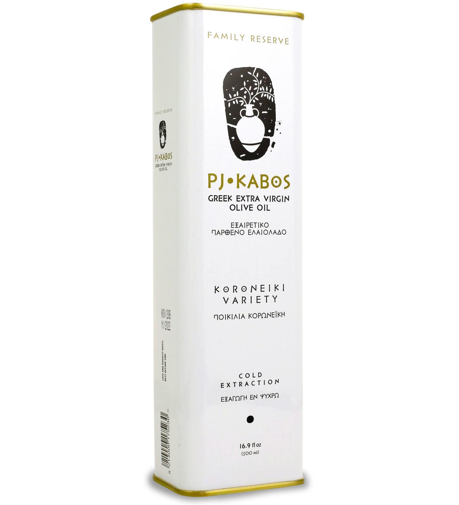 2022 Gold Medal Winner PJ KABOS Family Reserve Medium Intensity Greek EVOO 16.9 fl oz Tin - Buy Online on SooperMarket.com
