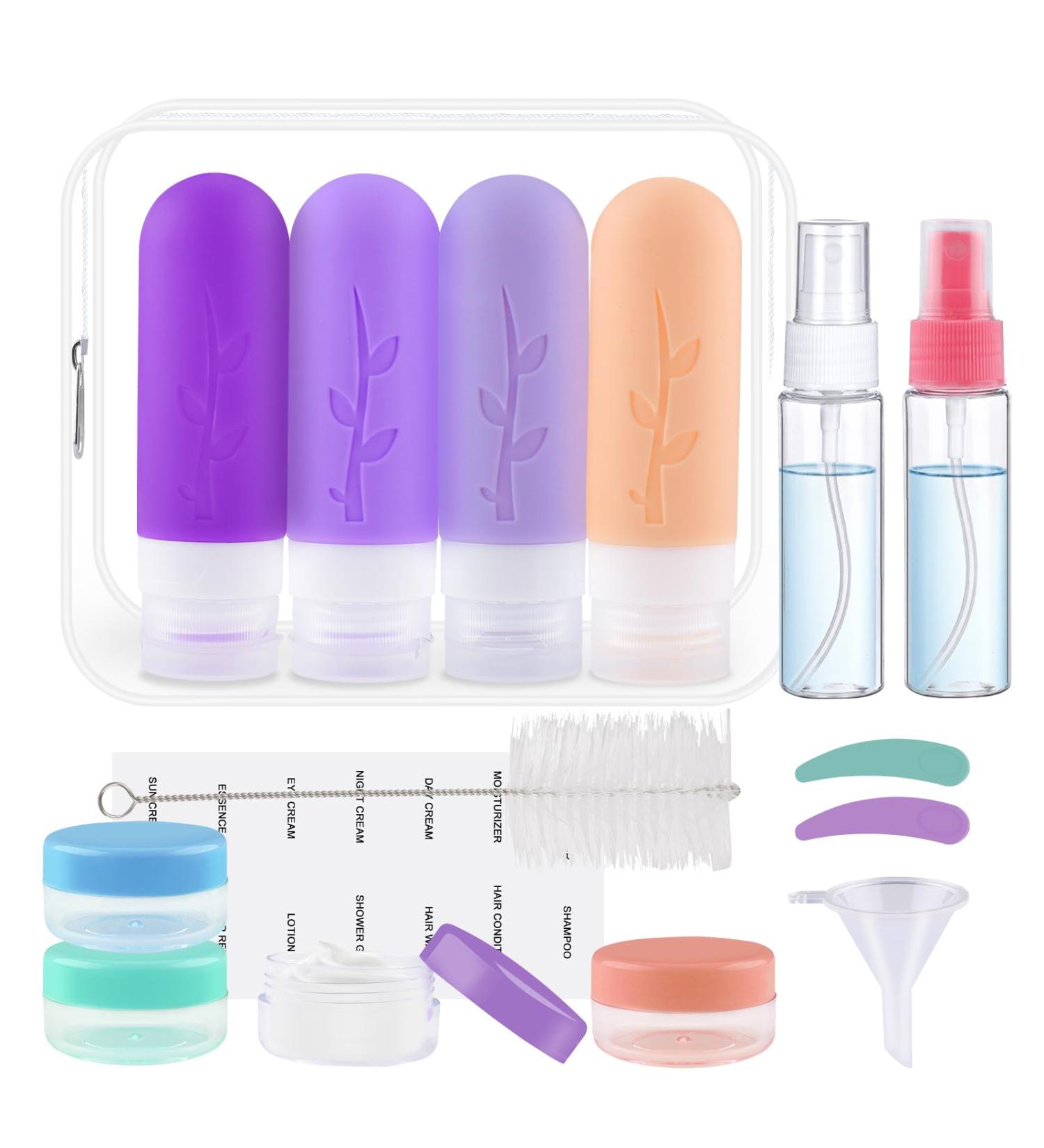 Vexillic 16-Piece Silicone Travel Bottles Set - 90ml BPA-Free Shampoo & Gel Containers - Perfect for Travel - Buy Online on SooperMarket.com
