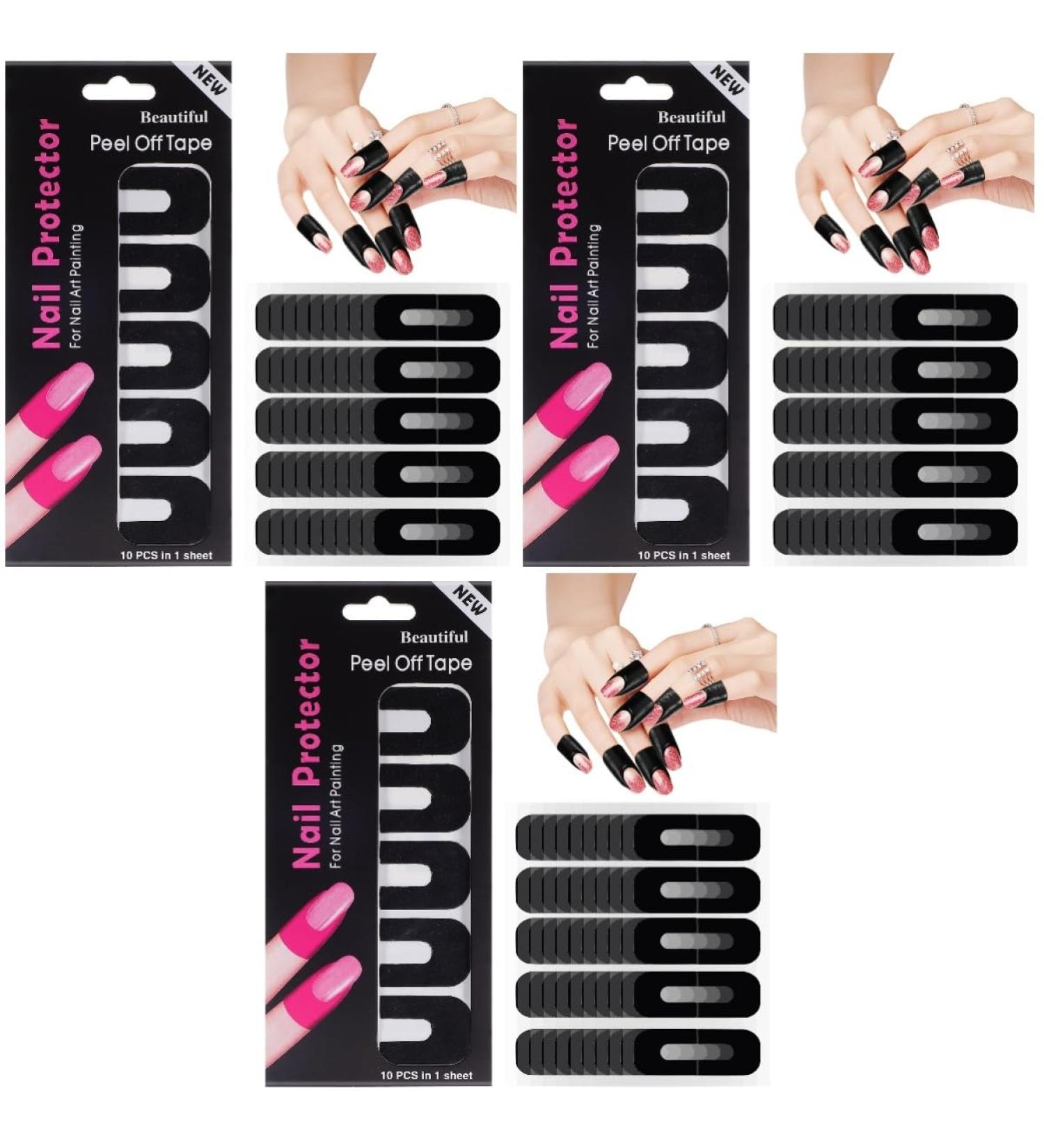 FRCOLOR 300 Sheets Nail Protection for Gel Polish Cuticle Protection for Nail Polish Protective Cover Nail Tape Safety Mask Nail Polish Protection Sticker Tool Protection Manicure 3.00X2.50X0.10CMx3pcs As shown x 3 pieces - Buy Online on SooperMarket.com