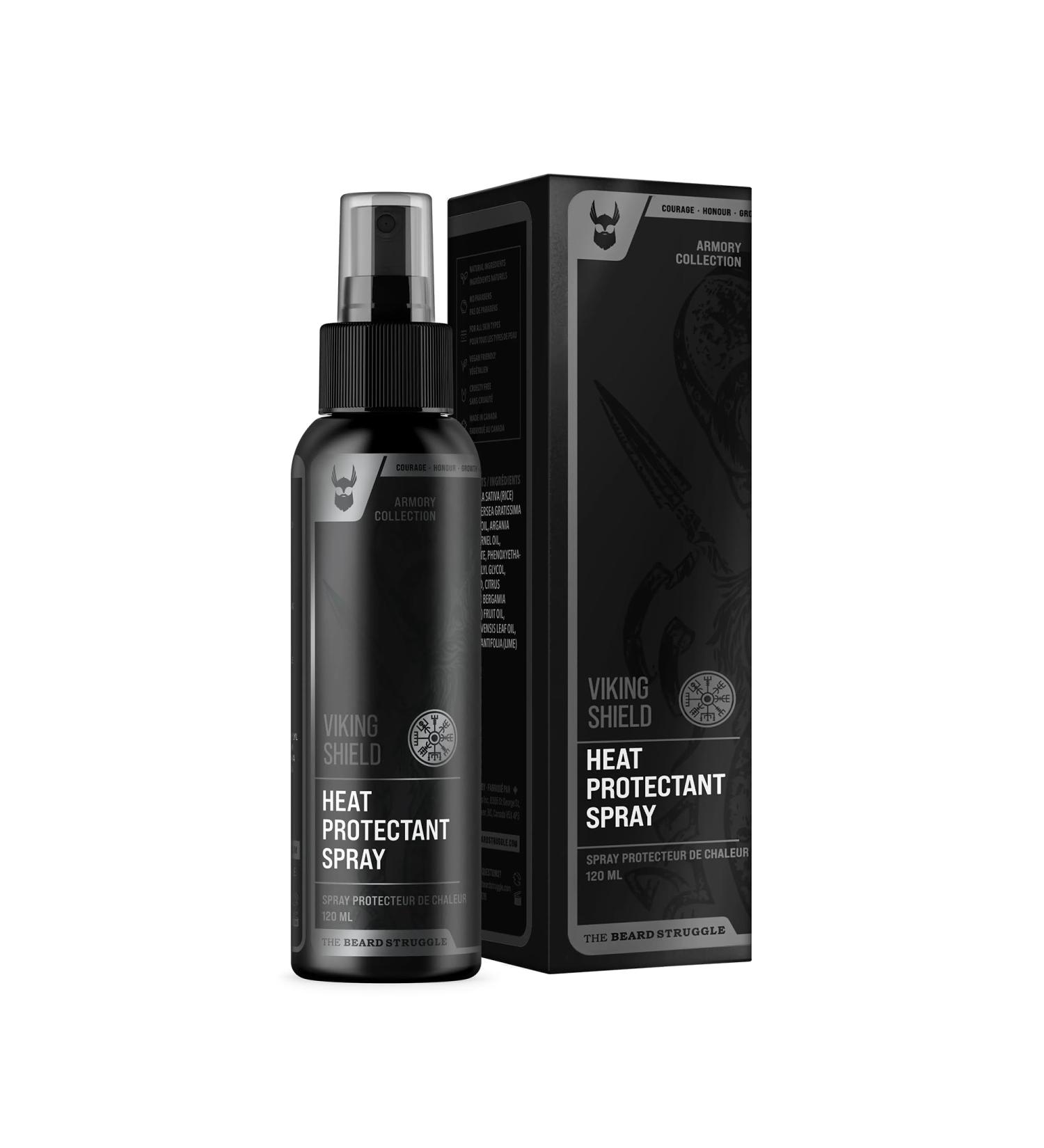 Viking Shield Heat Protectant Spray for Men | Argan Oil Thermal Protector for Beard & Hair | 450 F Protection - 4 Fl Oz - Buy Online on SooperMarket.com