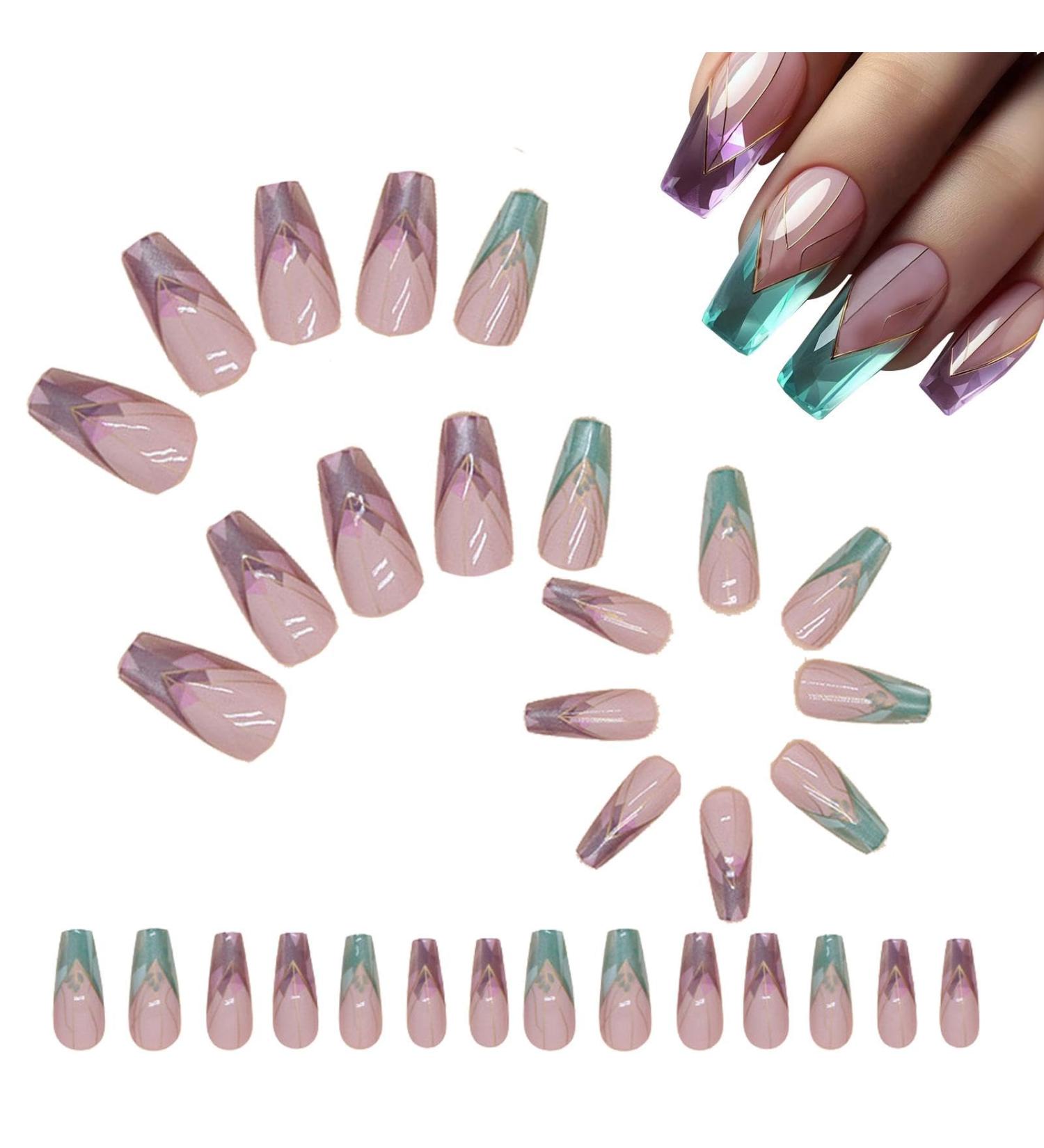 Press on Nails for Women - Irregular Multipurpose False Nails | Portable Supplies Cute False Nails for Holiday Dates Family Gatherings - Buy Online on SooperMarket.com