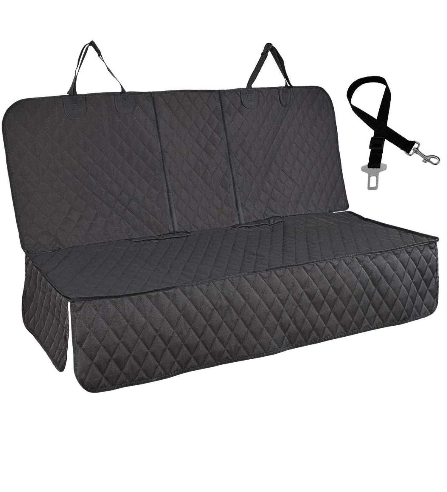 Honest Waterproof Bench Dog Car Seat Cover for Cars, Trucks & SUVs - 57W x 47L Black | Nonslip & Side Flap Pet Seat Cover - Buy Online on SooperMarket.com