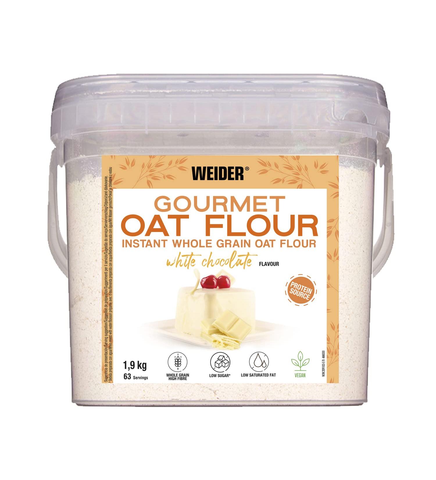 Weider Gourmet Oat Flour (1.9kg) - White Chocolate Flavour | High Protein & Vegan - Buy Online on SooperMarket.com