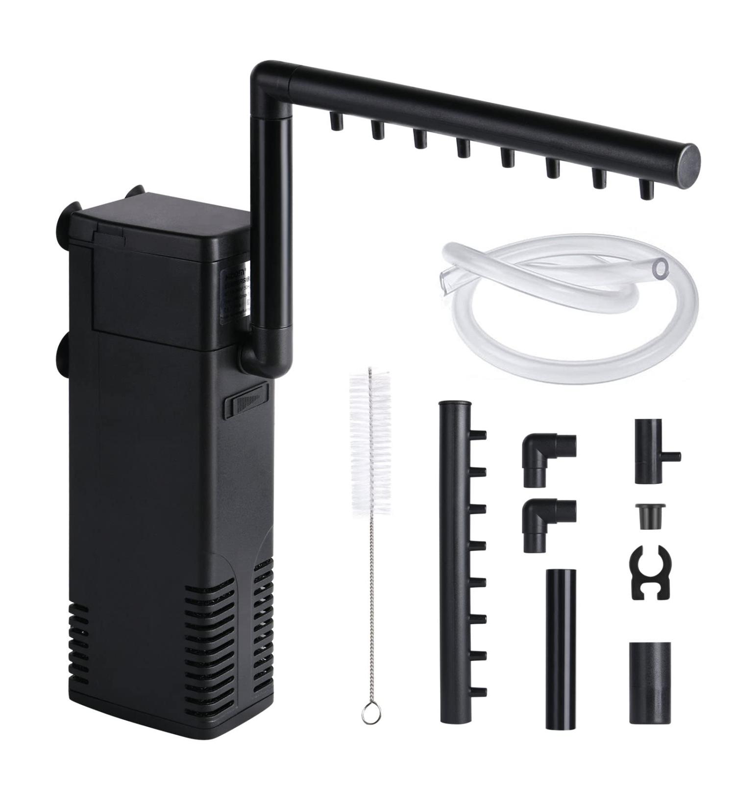 Flintronic 8W Adjustable Aquarium Filter & Pump - 600L/H for 80L Aquariums | Oxygen Pump with Brush - Buy Online on SooperMarket.com