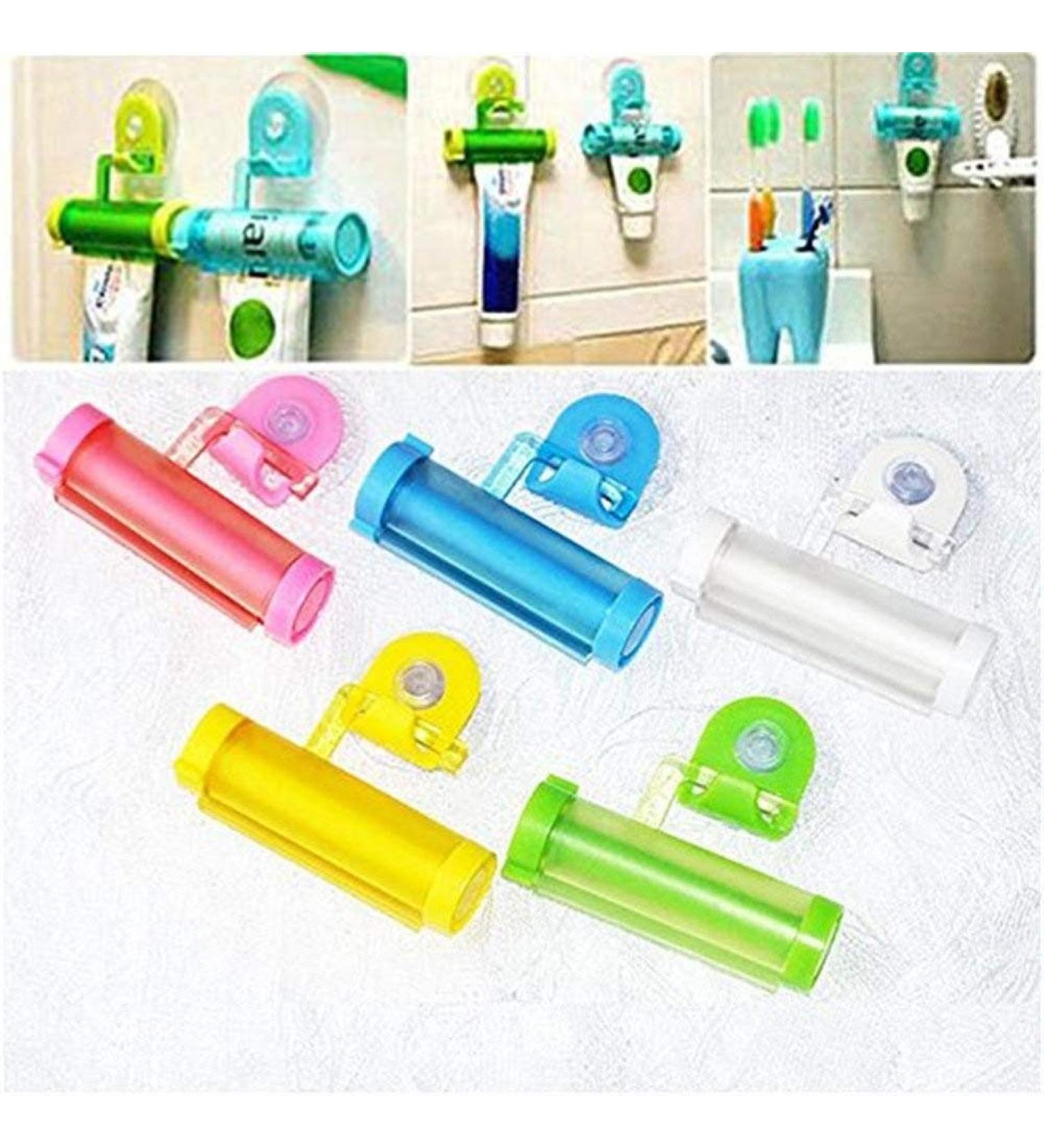 Reusable Plastic Rolling Tube Squeezer Toothpaste Dispenser Toothpaste Holder Bathroom Accessories for Kids Kids Yellow and