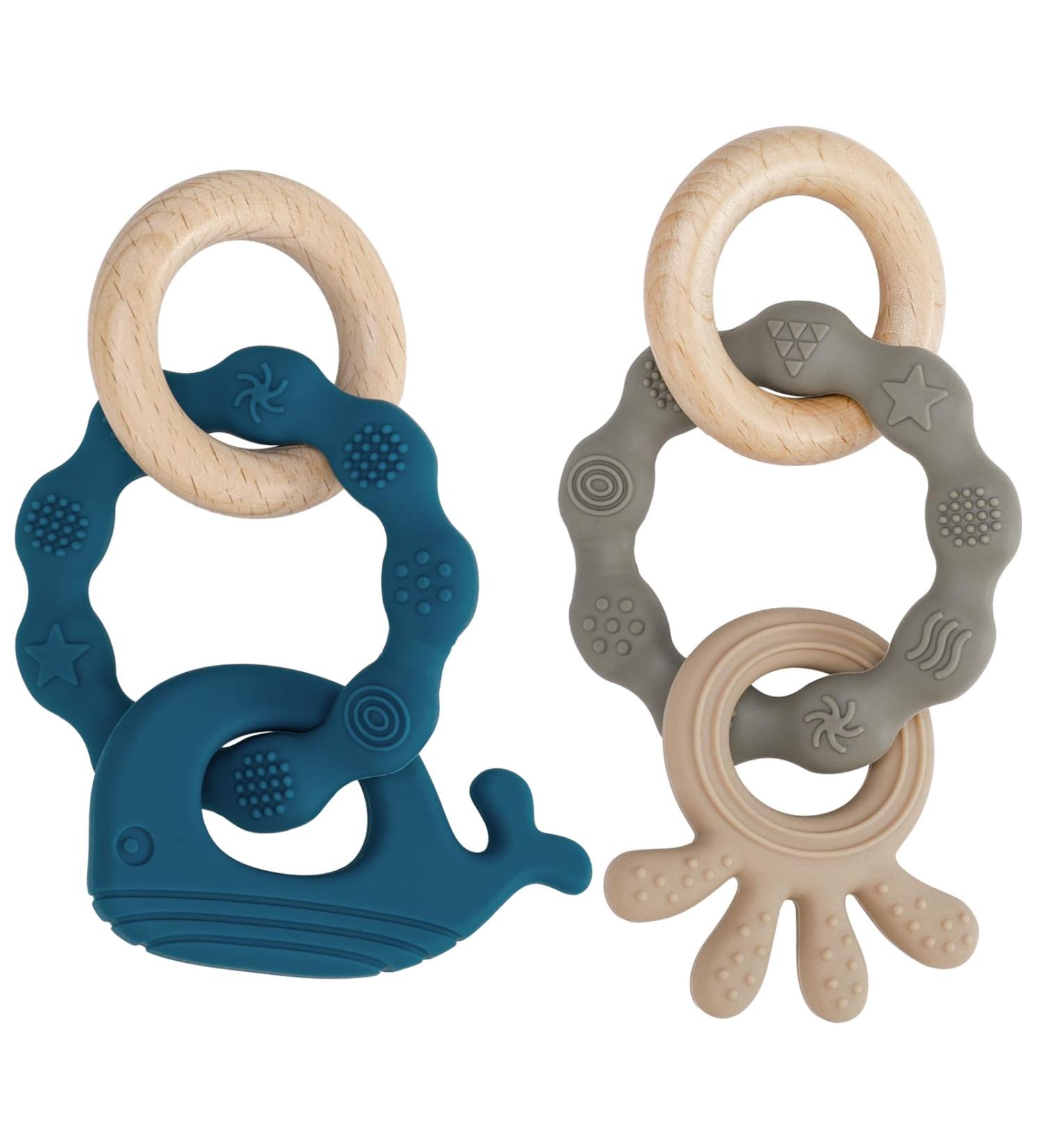 Utensilsto Baby Bite Ring - 2-Piece Dental Aid for Teething | Safe Teething Toys for Boys & Girls (6 Months+) - Buy Online on SooperMarket.com