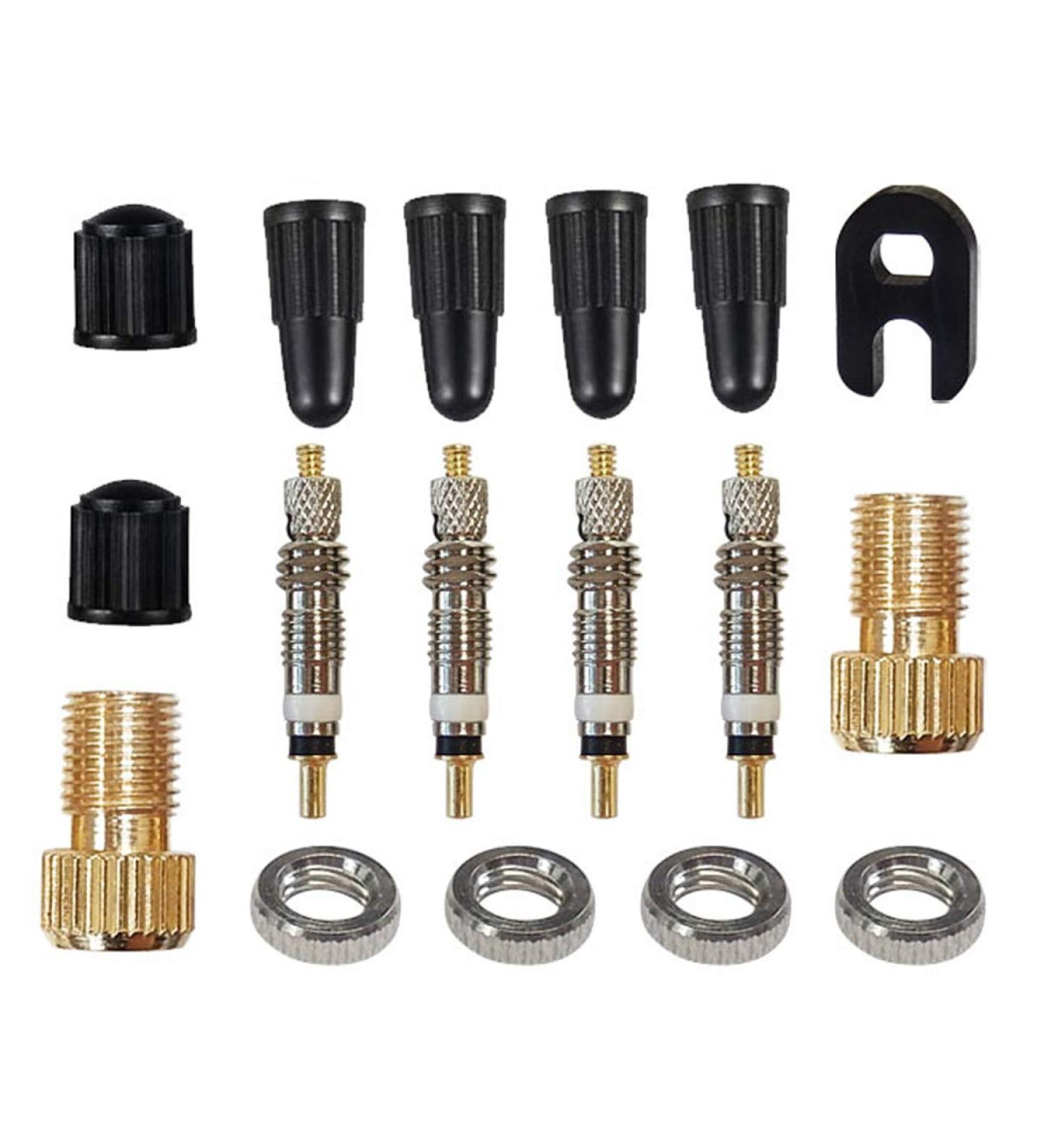 17-Piece Presta Valve Adapter Set | Bicycle Valve Caps & Inserts | International Shipping Available - Buy Online on SooperMarket.com