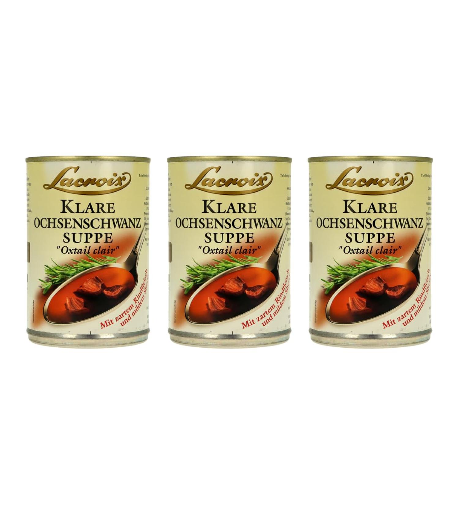 Lacroix Clear Oxtail Soup 3x400ml - Authentic Rich Flavor | International Shipping Available - Buy Online on SooperMarket.com