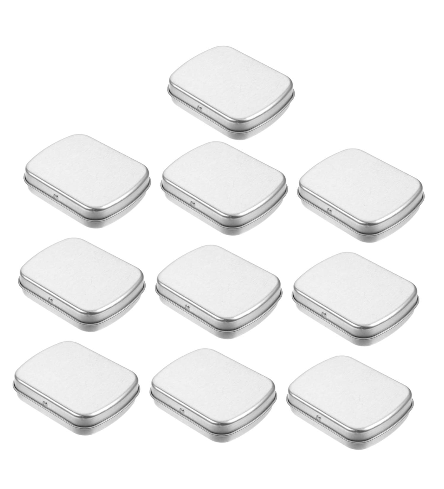 STOBOK 10pcs Boxes Mini Storage Tin Box The Christmas Candle Small Tin with Lid Storage Boxes with Lids Jar Silver 6.00X4.70X1.50CM - Buy Online on SooperMarket.com