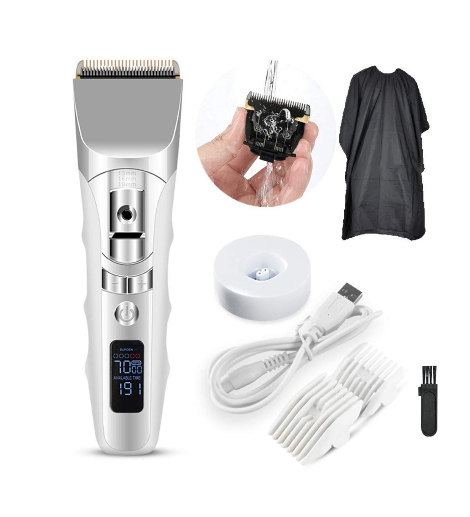 Professional Low Noise Hair Clippers for Men Kids Rechargeable Cordless Clippers Hair Trimmer Set Electric Haircut Kit with LED Display and Charge Stand for Men and Family Use - Buy Online on SooperMarket.com