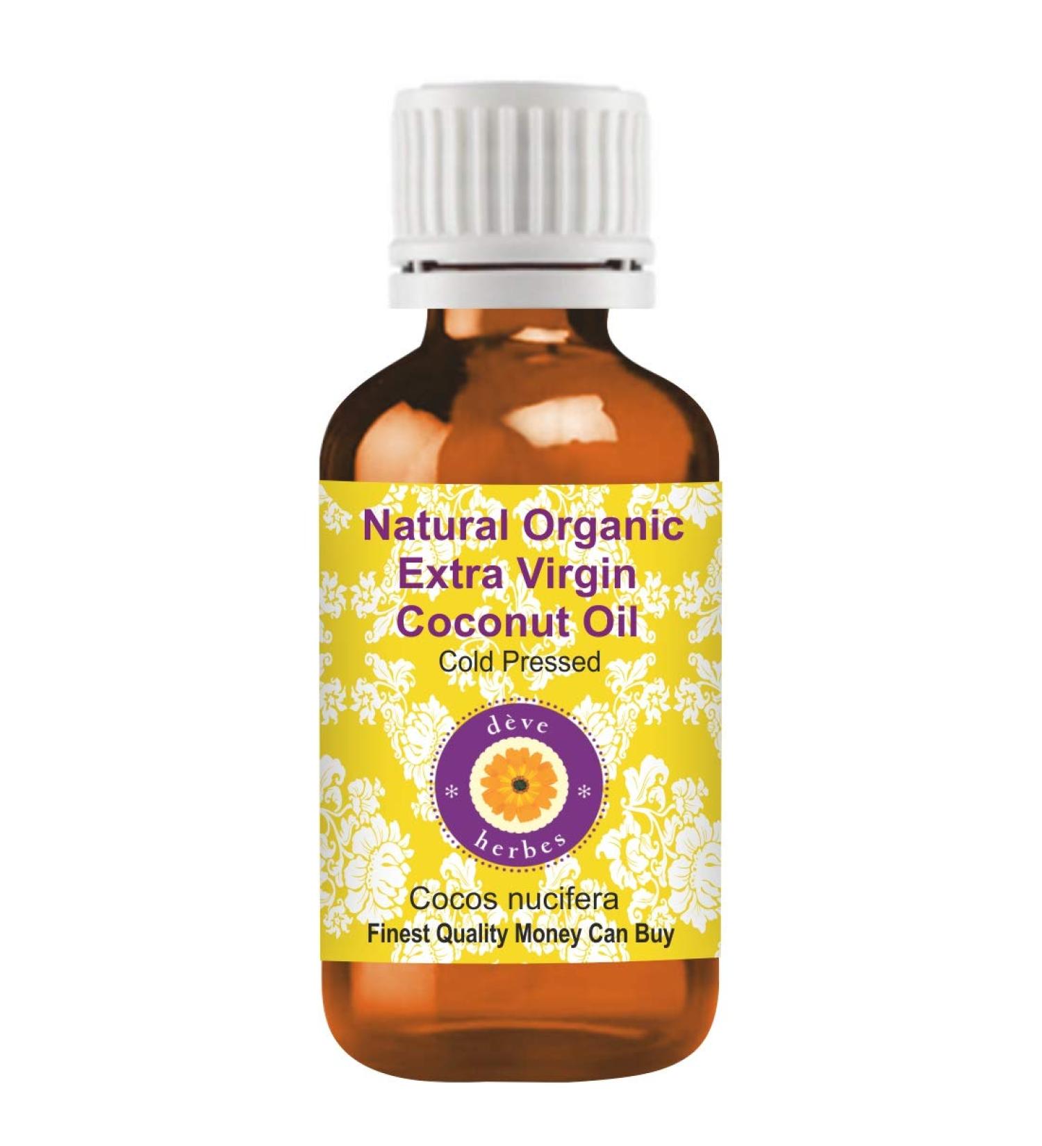 Deve Herbes Organic Natural Virgin Coconut Oil (Cocos nucifera) Cold Pressed 100ml (3.38 oz) - Buy Online on SooperMarket.com
