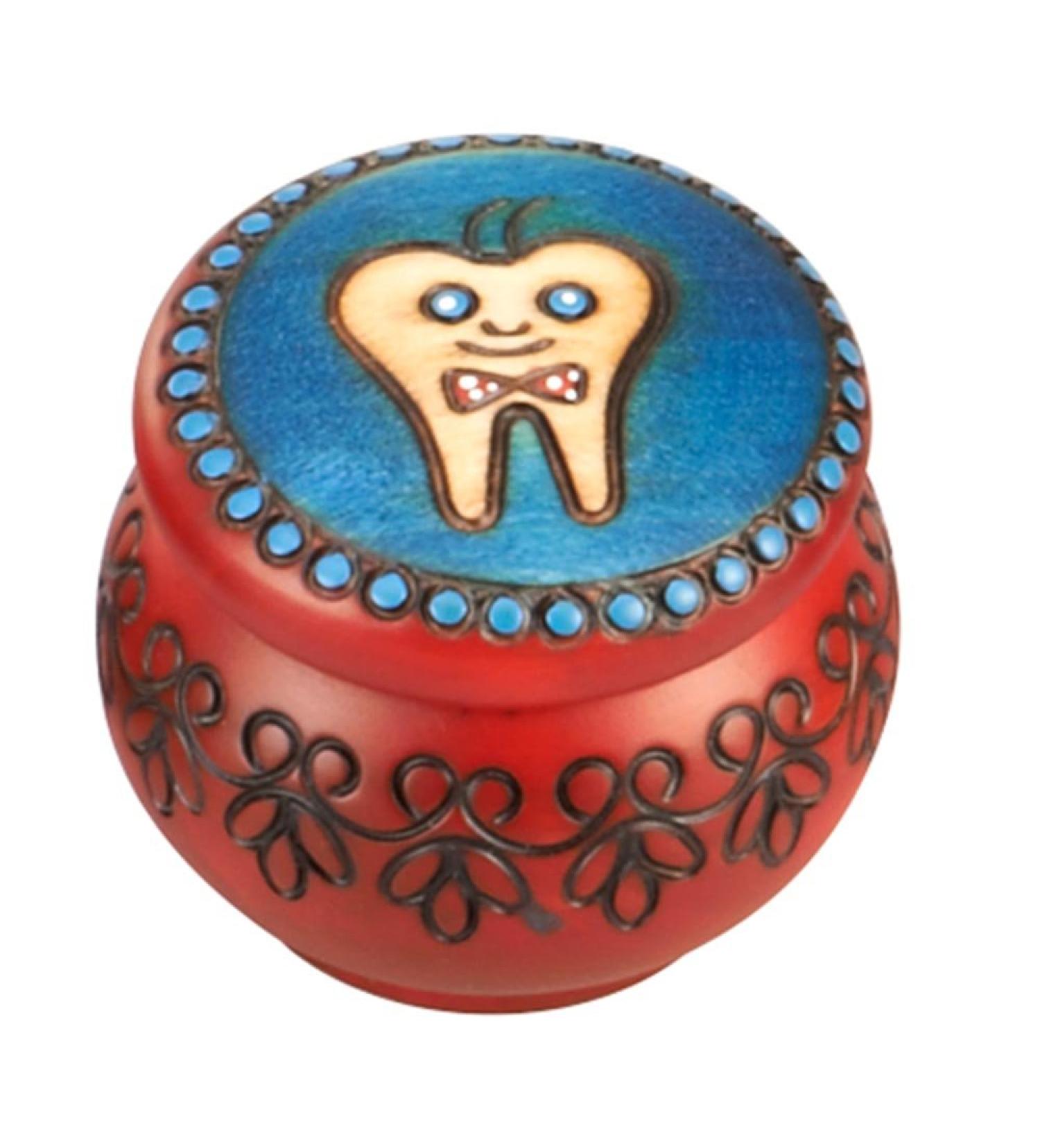 Handmade Wooden Boy's Tooth Fairy Box - First Tooth Keepsake and Curl Holder - Buy Online on SooperMarket.com