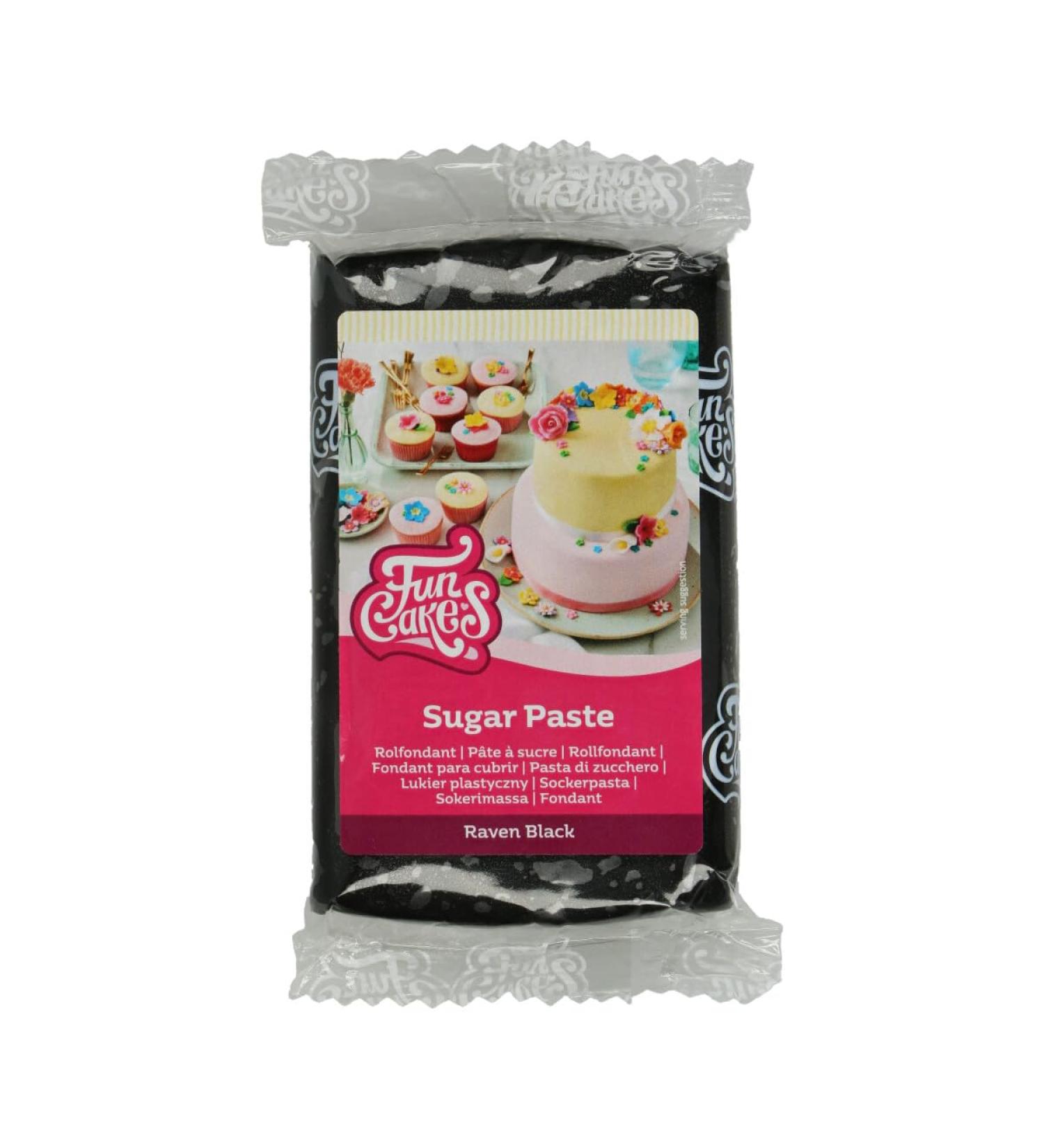 Funcakes Rollfondant Raven Black - Easy to Use Smooth & Flexible Cake Decoration | Halal Kosher & Gluten-Free - 250g - Buy Online on SooperMarket.com