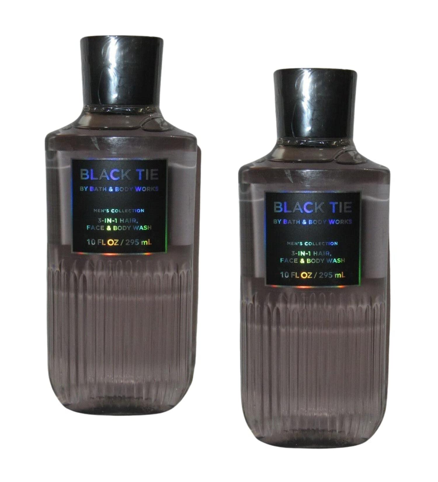 Bath and Body Works For Men 3-in-1 Hair Face & Body Wash - Value Pack lot of 2 - Full Size (Black Tie) Black Tie 10 Fl Oz (Pack of 2)