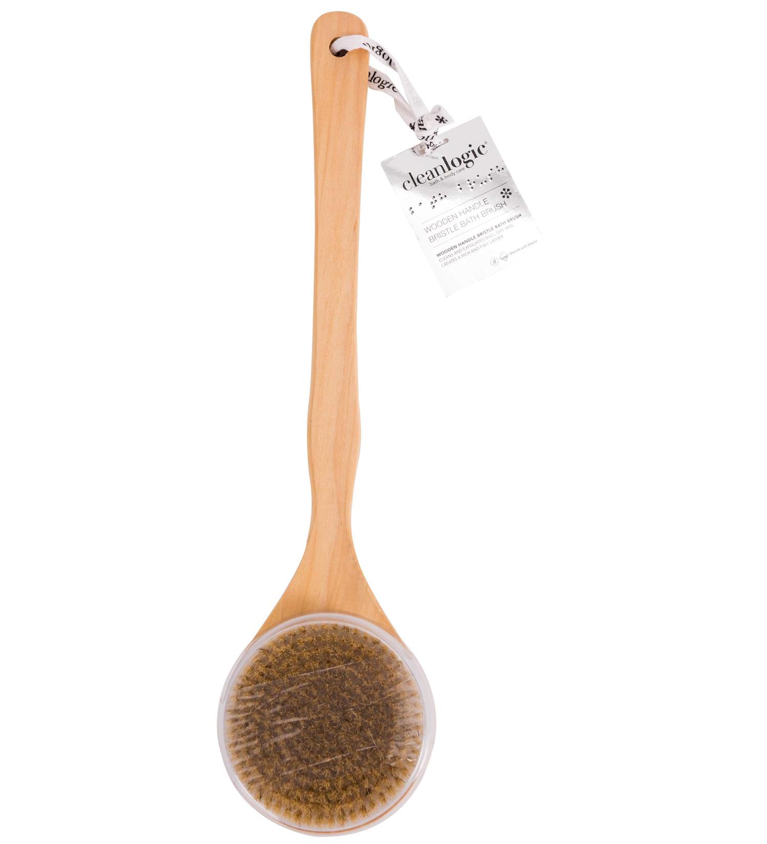 Clean Logic Wooden Handle Bristle Bath Brush - 1 Pack - Buy Online on SooperMarket.com