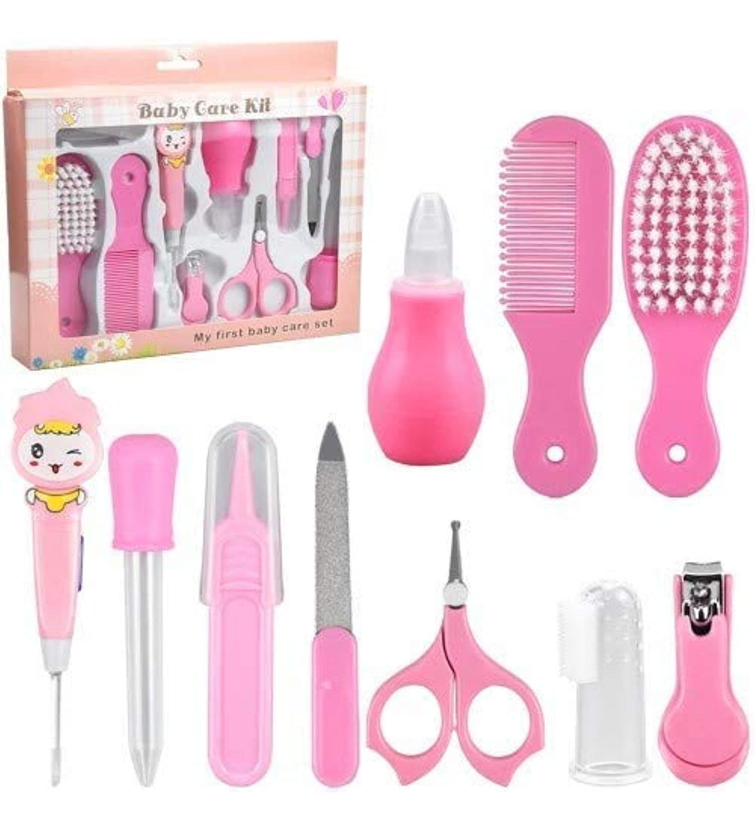 10 PCS Baby Healthcare Grooming Kit - Newborn Care Accessories in Pink - Buy Online on SooperMarket.com