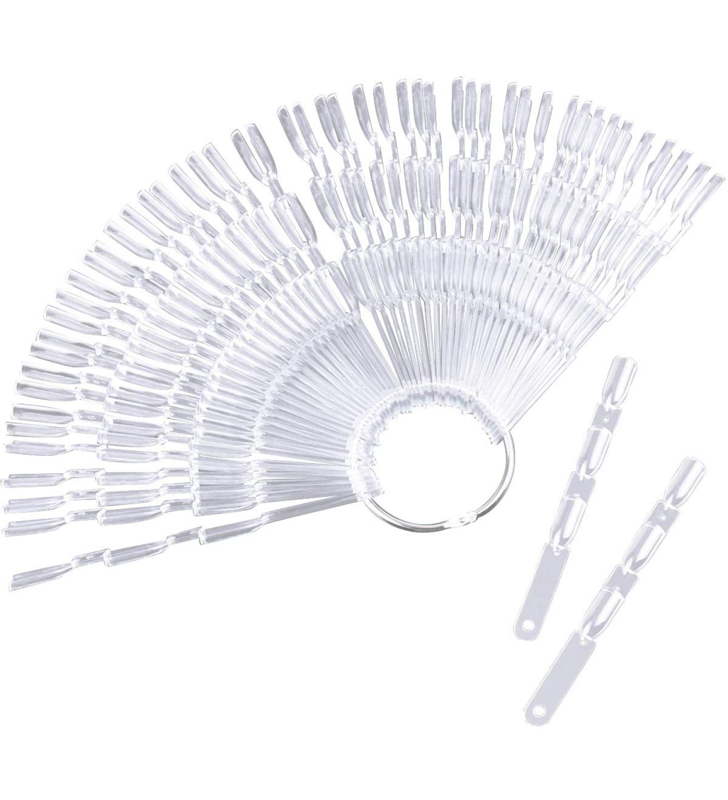50 Pieces Nail Presentation Color Fields - Transparent Nail Tips & False Nail Art Sticks for Practice | Perfect Nail Polish Color Card Plates - Buy Online on SooperMarket.com