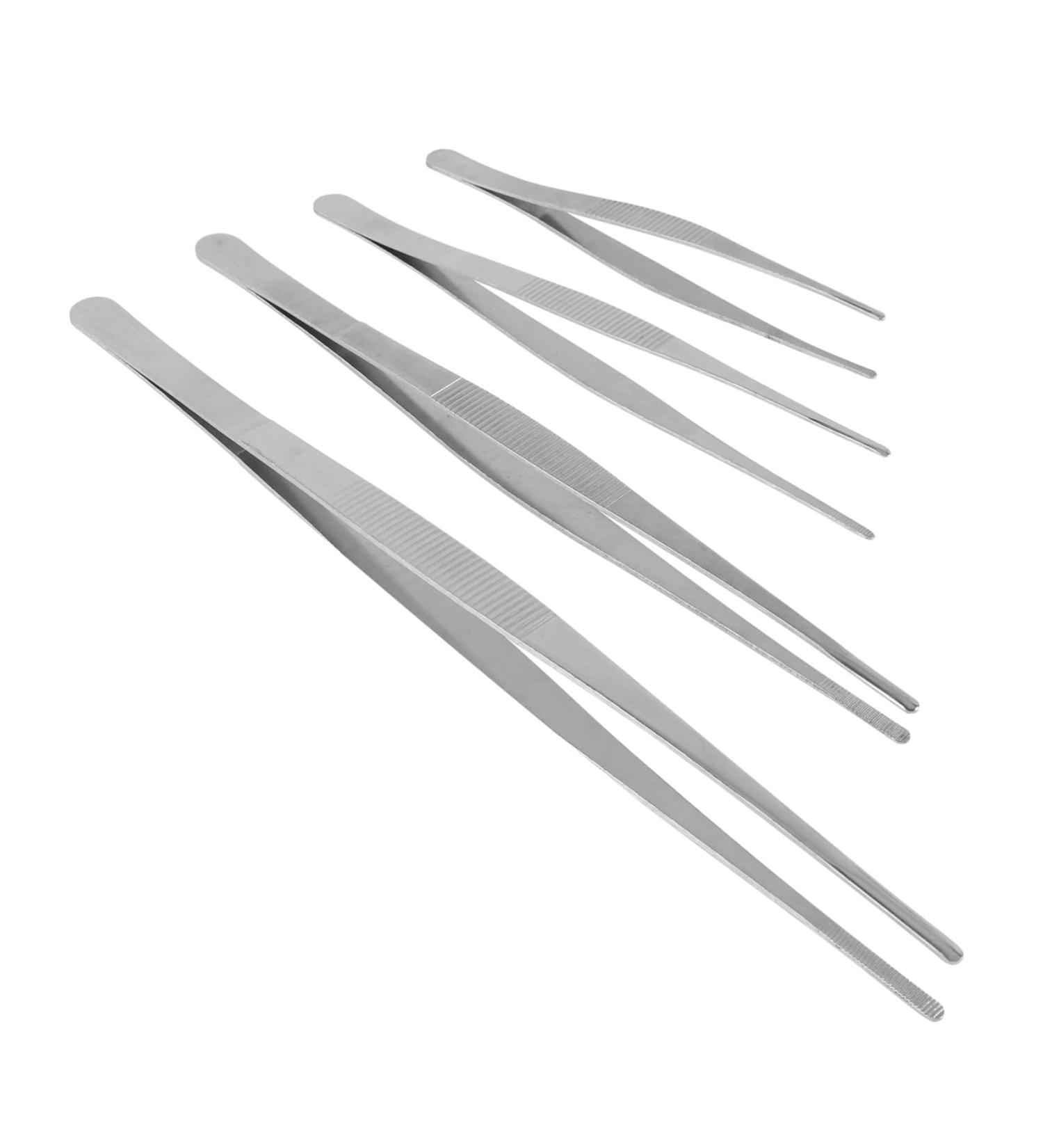 Beavorty 4pcs Tweezers Set - Jigsaw Round Head Stainless Steel Clips for Precision Work - Ideal for Crafting & DIY - Buy Online on SooperMarket.com