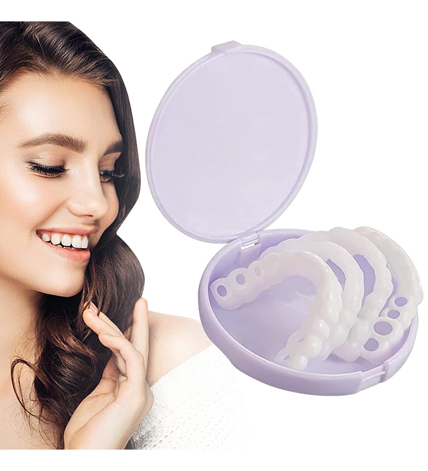 2 PCS Fake Teeth Dentures for Men and Women - Dental Veneers for Temporary Restoration - Natural & Comfortable - Protect Your Teeth and Regain Confidence - Natural Shade - Buy Online on SooperMarket.com