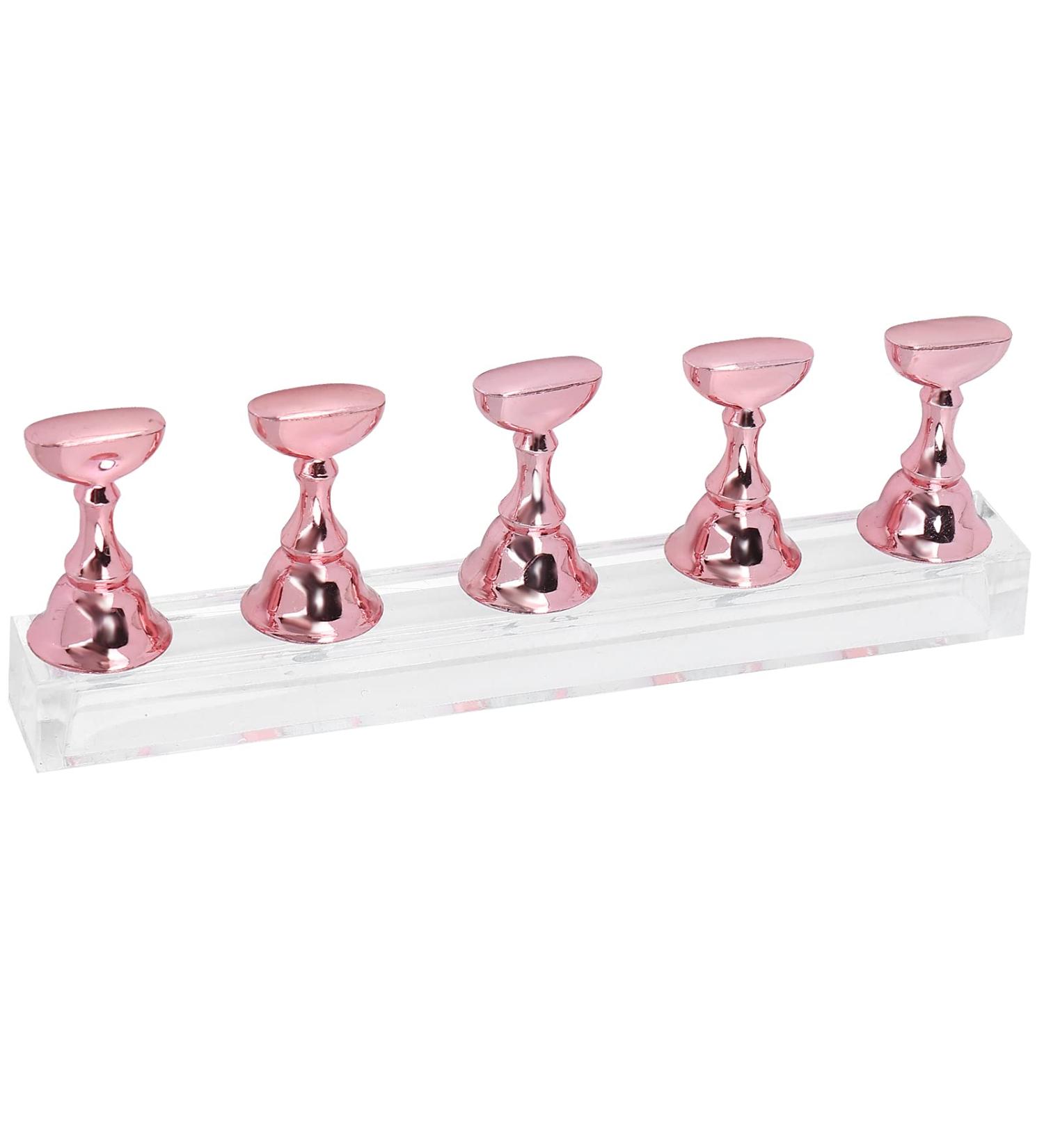 TYTOGE Nail Art Display Practice Stand Magnetic Nail Fingernail Tip Holder Manicure Set Tool for Home DIY Beginner Salon Supplies (Rose Pink) - Buy Online on SooperMarket.com
