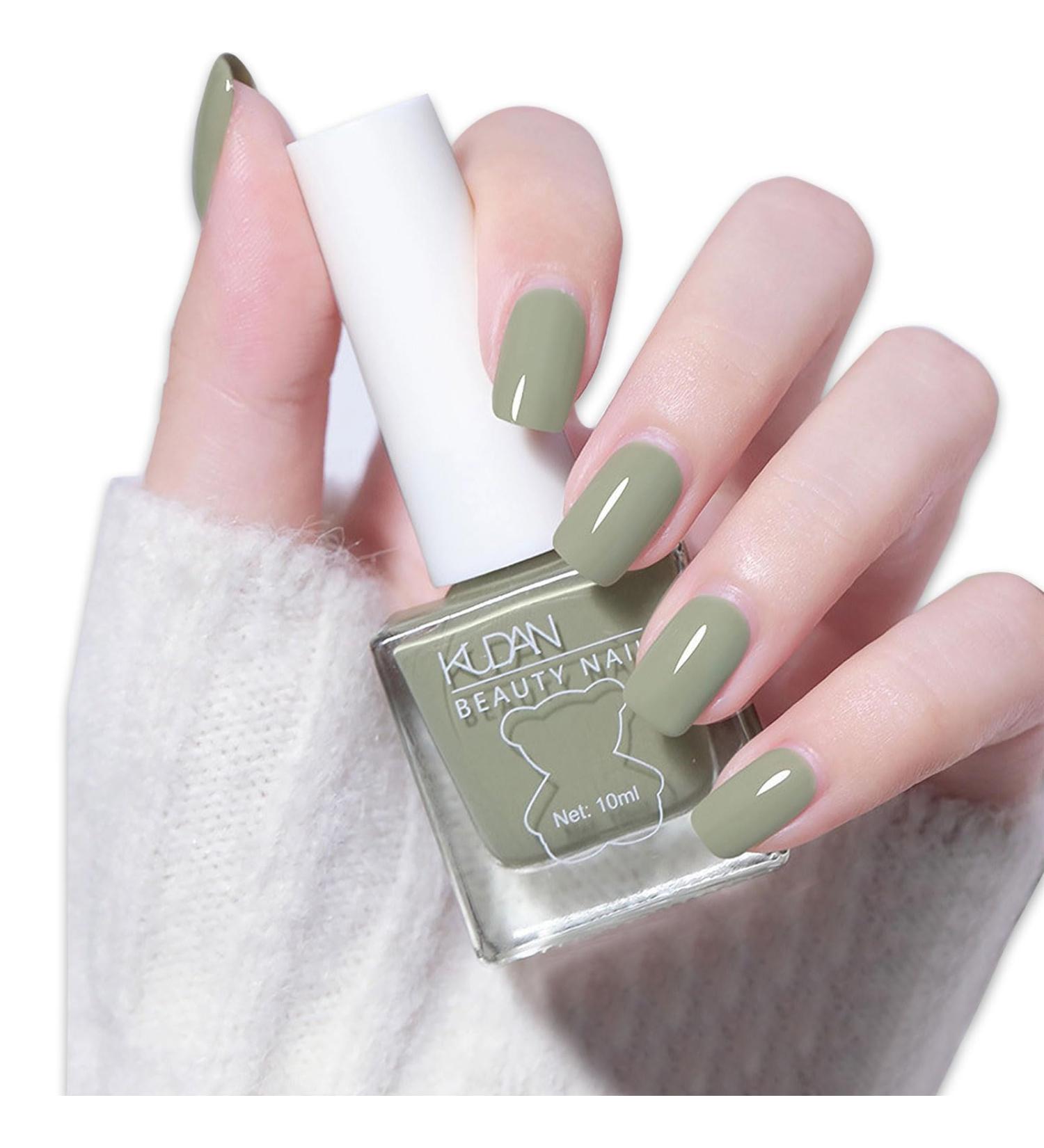 TBeautfave Green Nail Varnish Nude Nail Polish Quick Dry Long Lasting Nail Polish Non-Toxic Breathable Nail Polish No Need Cure Nail Gel Polish Nail Varnish at Home Manicure 28 Mustard Green - Buy Online on SooperMarket.com