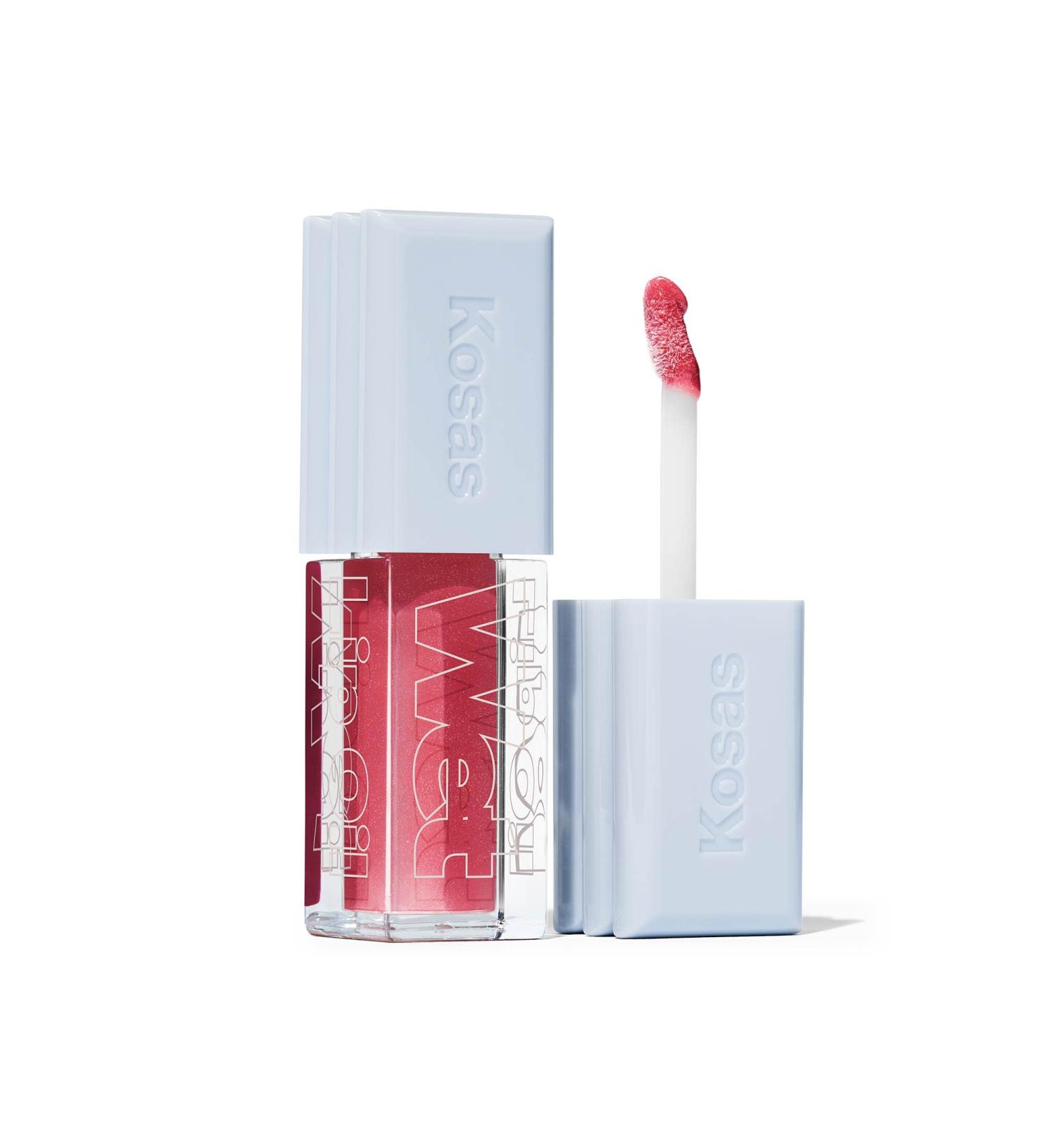 Kosas Wet Lip Oil Gloss - Hydrating Lip Plumping Treatment with Hyaluronic Acid & Peptides - Malibu Variant - Buy Online on SooperMarket.com