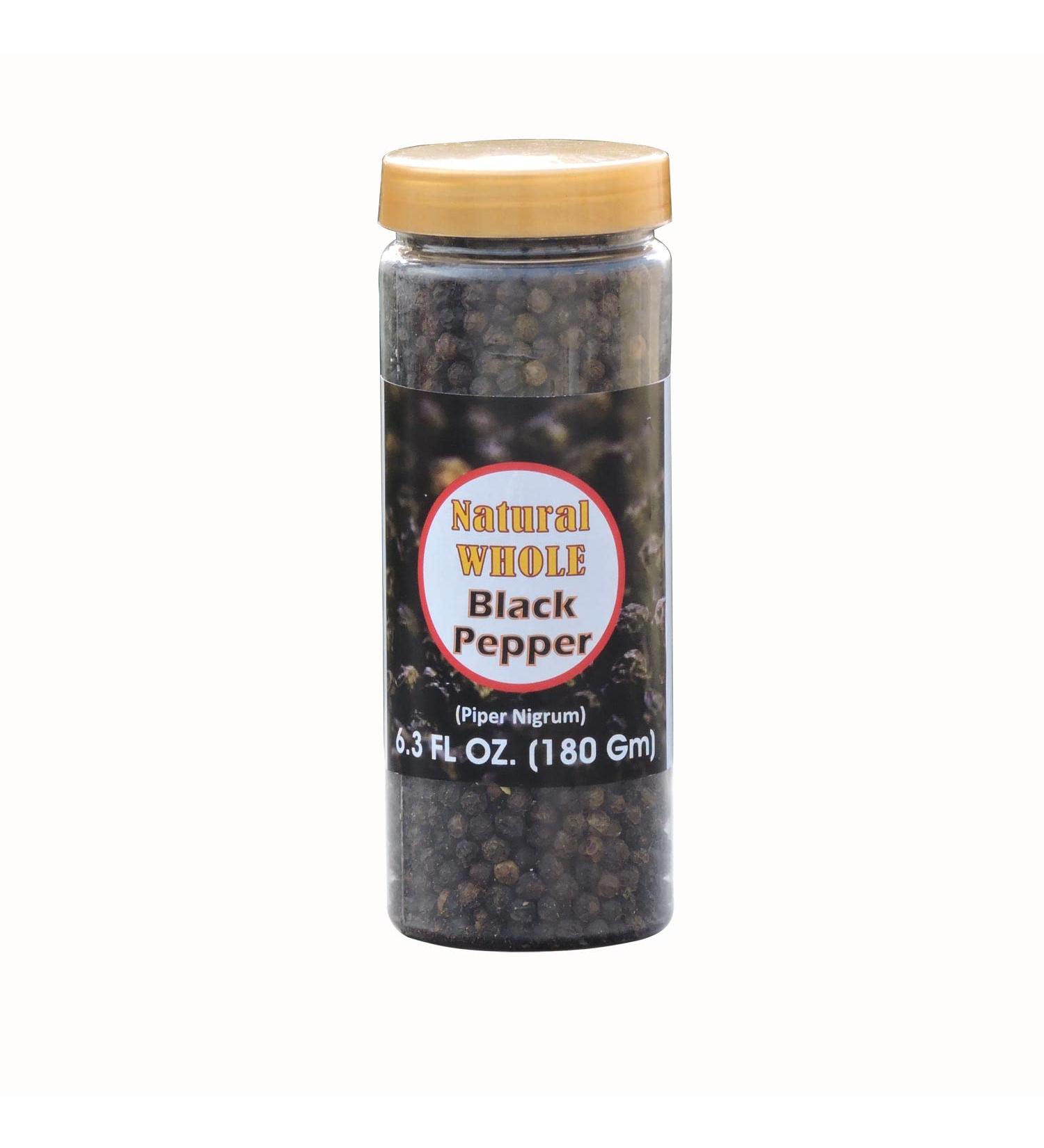 Whole Natural Dried Black Pepper Grown in India | 6.3 Oz (180 Grams) - Buy Online on SooperMarket.com