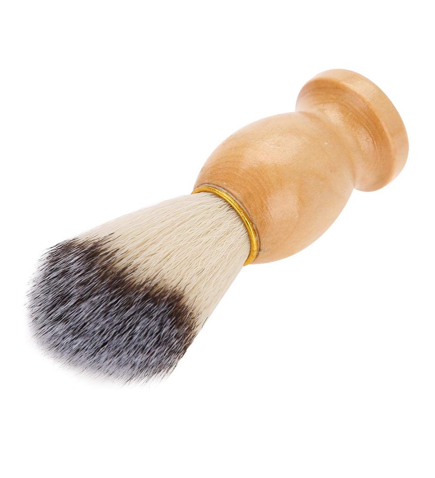 Shavinportable Men's Soft Synthetic Hair Beard Shaving Brush with Wood Handle - Portable Barber Tool | Best Quality Shaving Accessories - Buy Online on SooperMarket.com