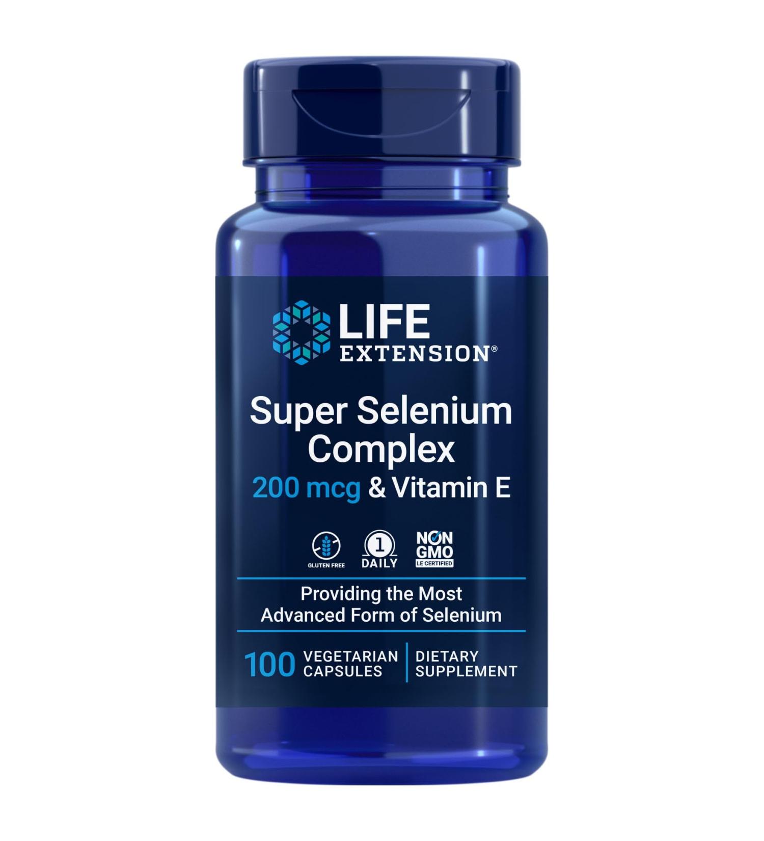 Life Extension Super Selenium Complex 200 mcg - 100 Vegetarian Capsules - Buy Online on SooperMarket.com