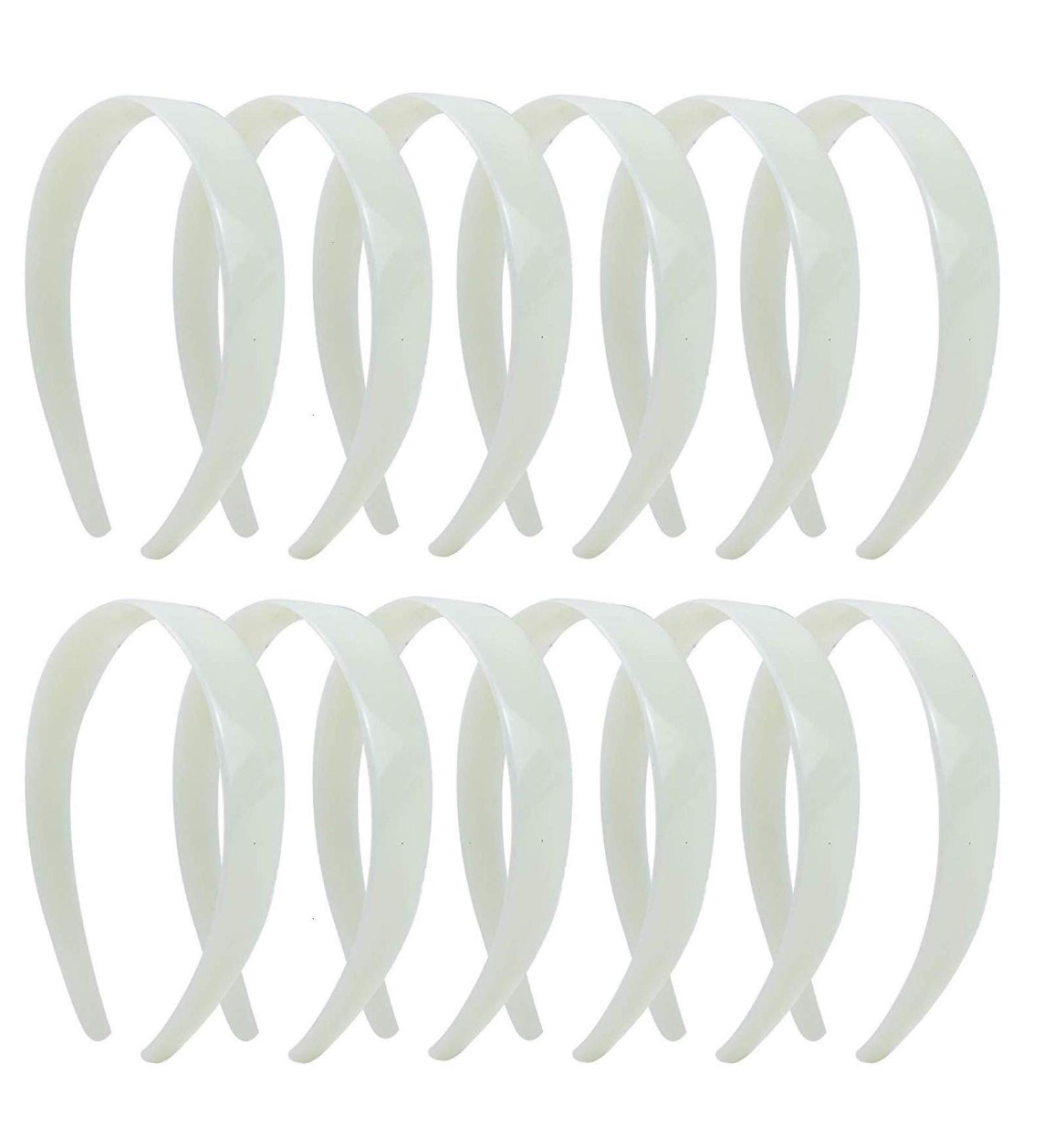 Timoo 20 Pcs Plastic Headbands - 1 Wide No Teeth Hair Bands for DIY & Craft - White - Girls & Women's Accessories - Buy Online on SooperMarket.com