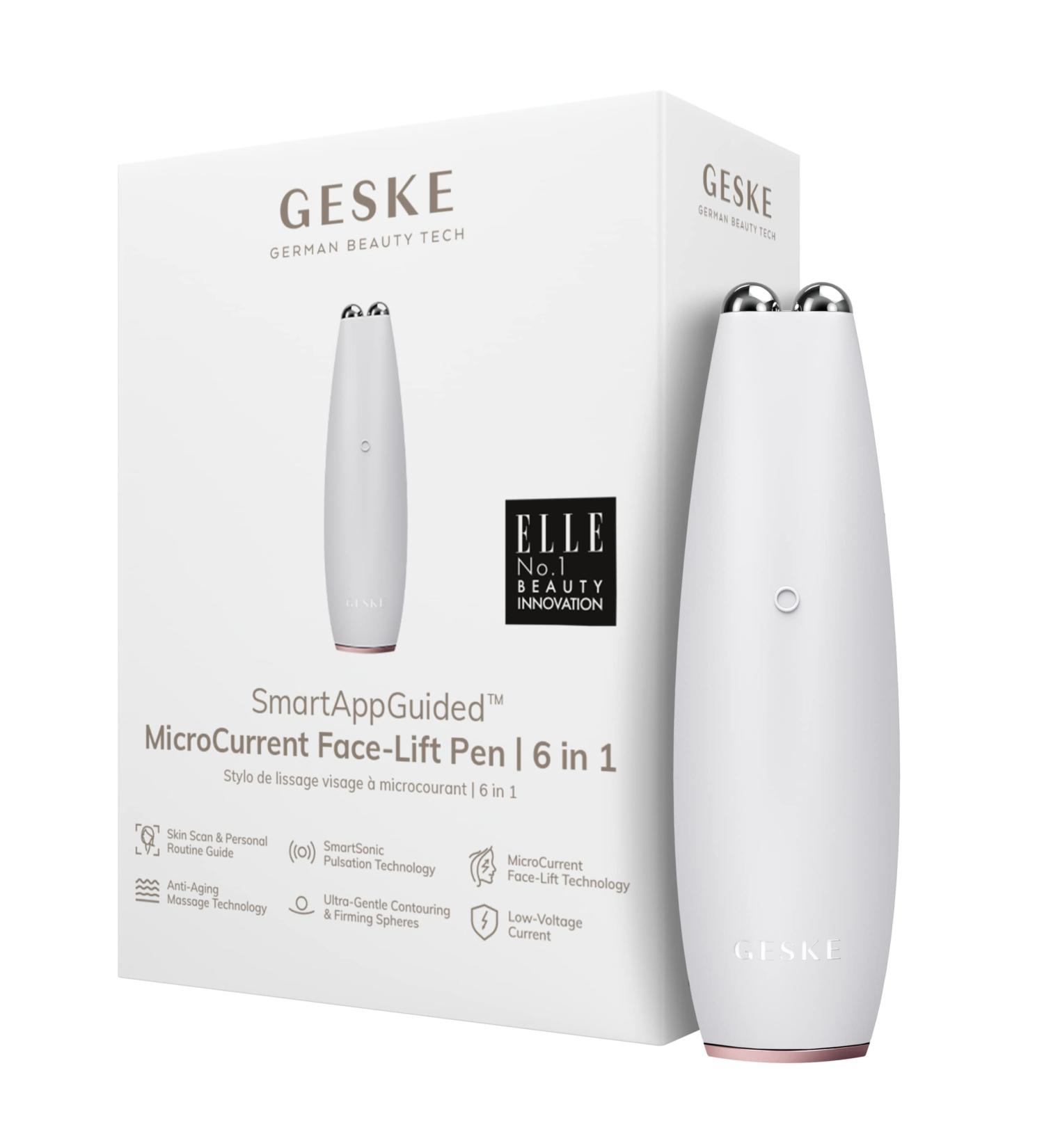 Geske SmartAppGuided Microcurrent Face-Lift Pen | 6-in-1 Anti-Aging Skincare Tool | Wrinkle Reduction & Face Lift Device | Young Radiant Skin | Starlight Technology - Buy Online on SooperMarket.com