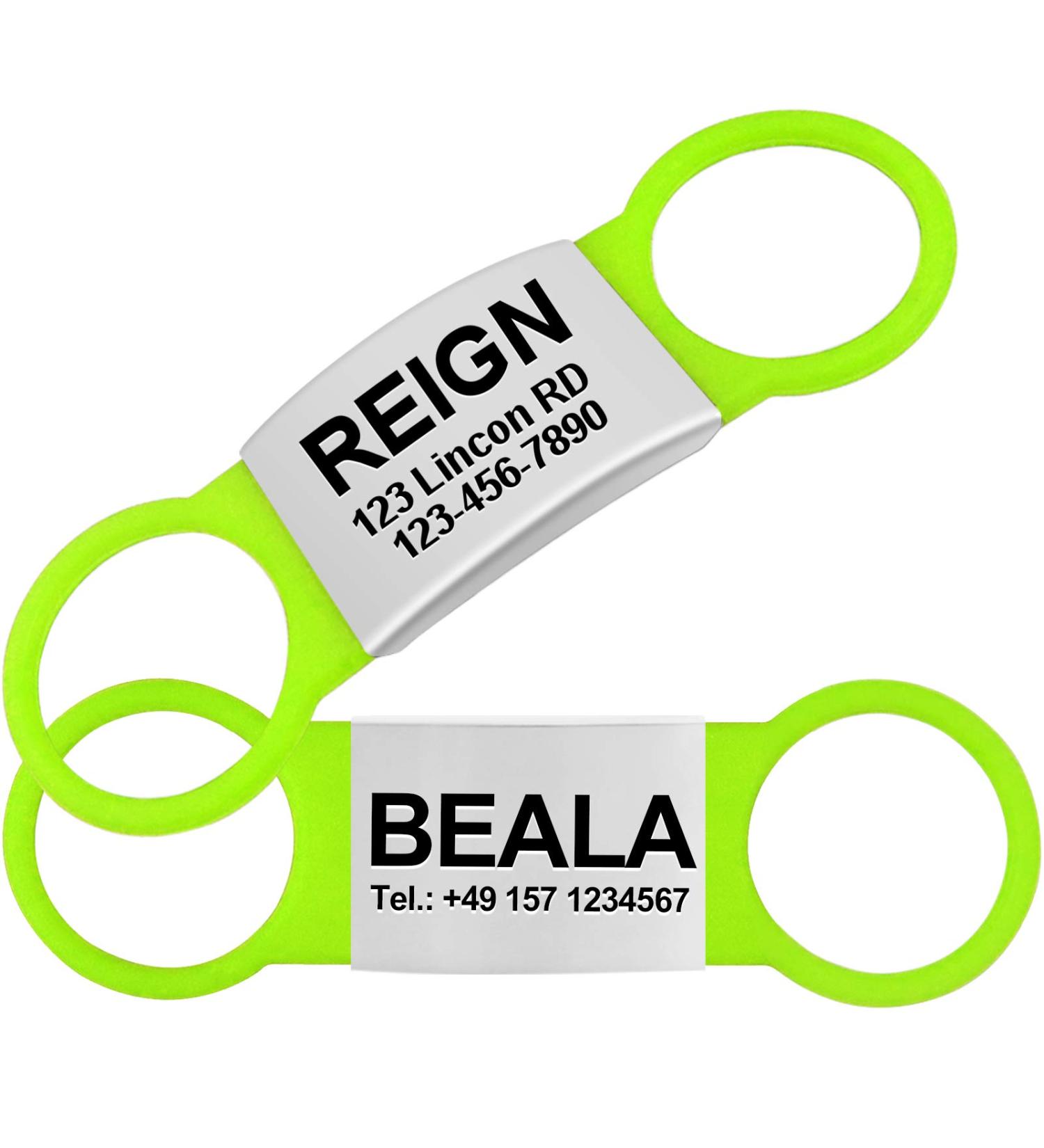 Tagme 2 Pack Personalized Dog Tags - Engraved ID for Small & Medium Dog Breeds | Custom Green Pet Tags - Buy Online on SooperMarket.com