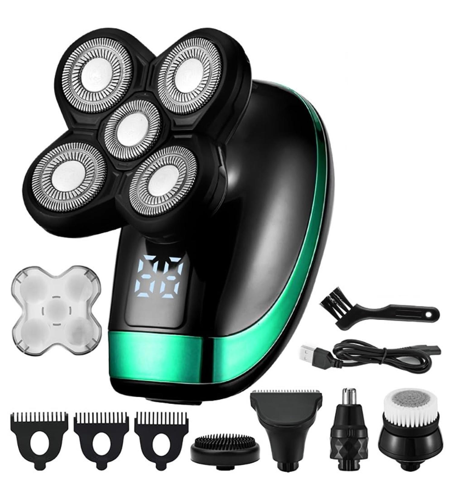 Buy Electric Shaver with 5 Floating Heads - 5 in 1 Rechargeable Men s Razor Hair Clipper Facial Brush & Nose/Ear Trimmer - Fast International Shipping - Buy Online on SooperMarket.com