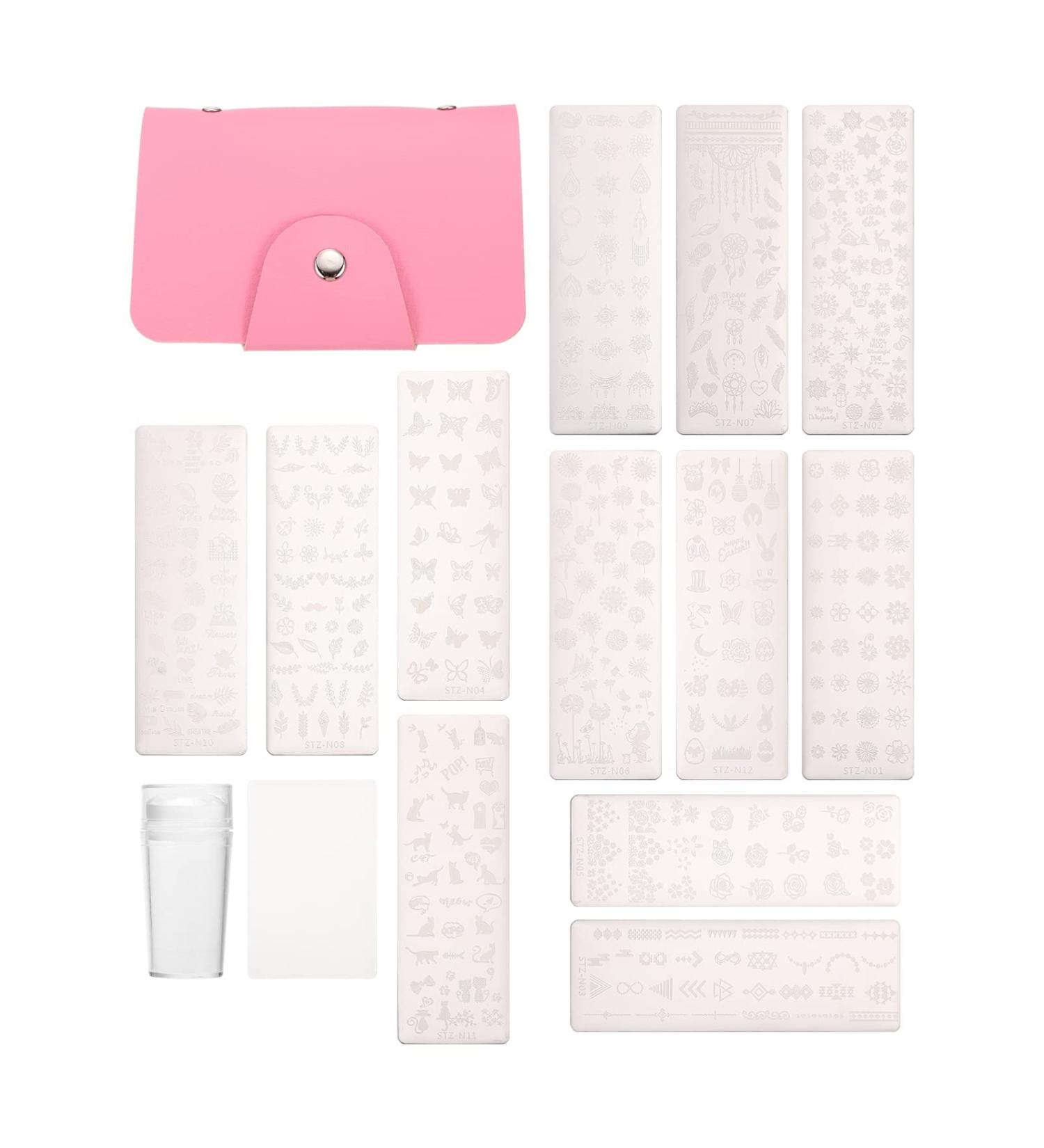 Minkissy Nail Art Printing Plate Set | Metal Nail Design Stamp & Scraper | Halloween & Flower Patterns - Buy Online on SooperMarket.com