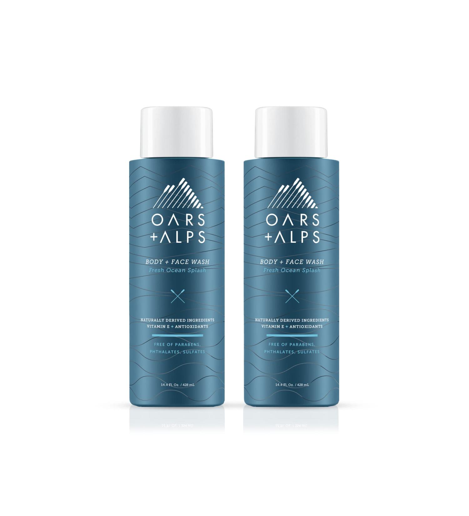 Oars + Alps Mens Moisturizing Body and Face Wash with Vitamin E - 2 Pack, Fresh Ocean Splash - Buy Online on SooperMarket.com