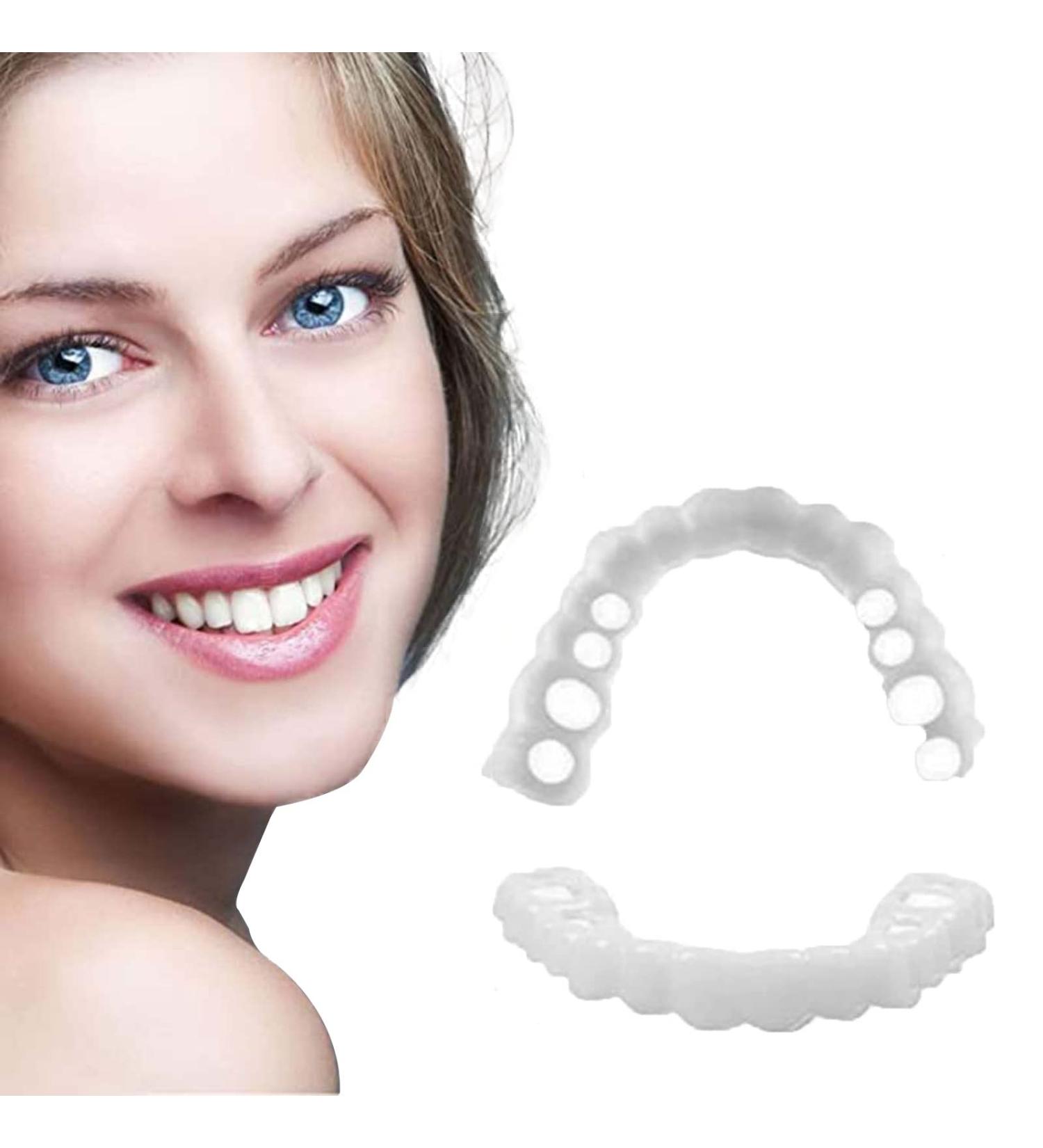 LAMILL DIY Dentures Teeth Veneers for Men and Women - Elastic Tooth Cover - Perfect Smile Solution (2 PCS) - Buy Online on SooperMarket.com