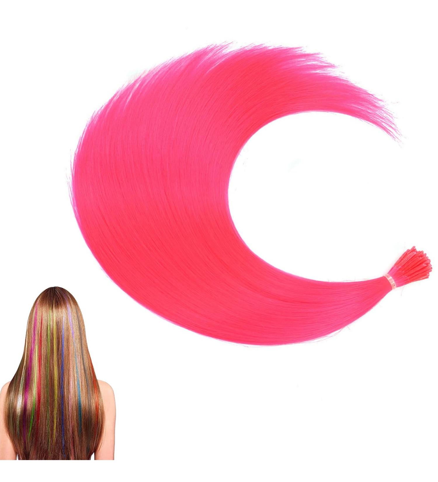 Prinfantasy Pink Synthetic Hair Extensions Straight 16 inch - Hair Accessories for Women & Girls - Buy Online on SooperMarket.com