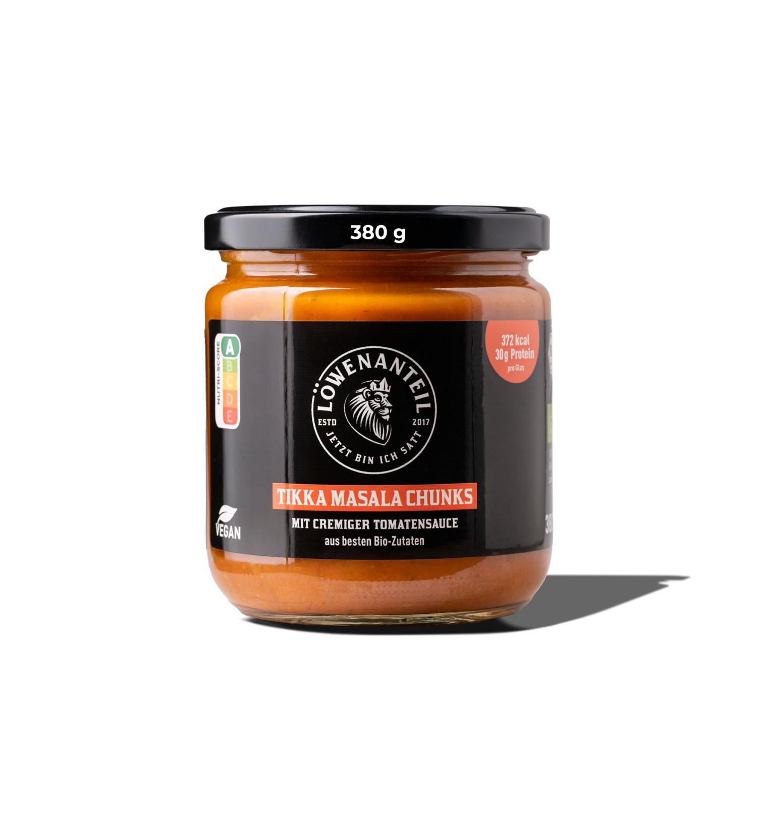 Buy Vegan Tikka Masala Chunky Bowl - 380g Glass - Healthy Gluten-Free High Protein Ready Meal - Lion Content - Buy Online on SooperMarket.com