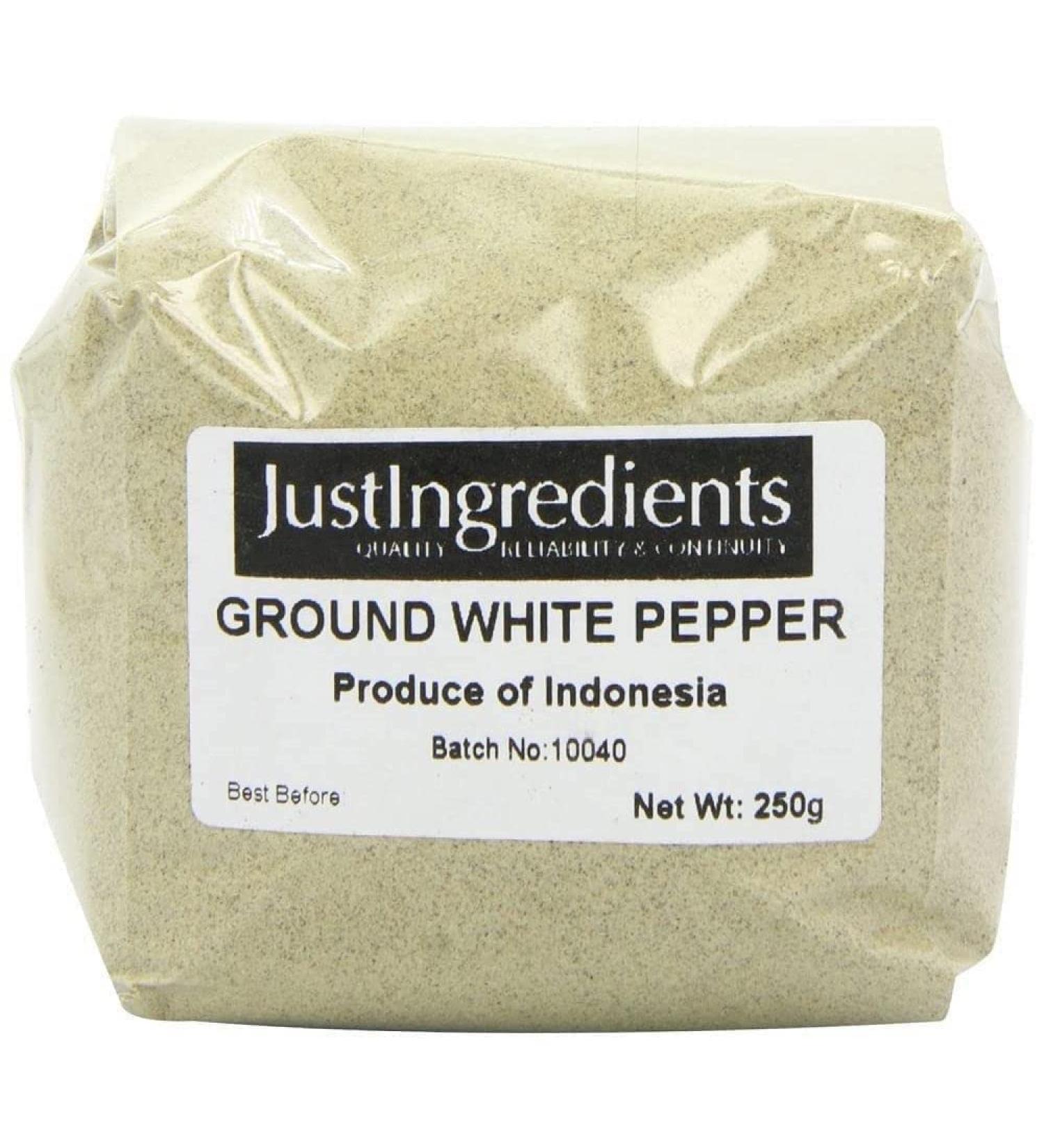 JustIngredients Essentials White Pepper Ground 250 g 250 g (Pack of 1)