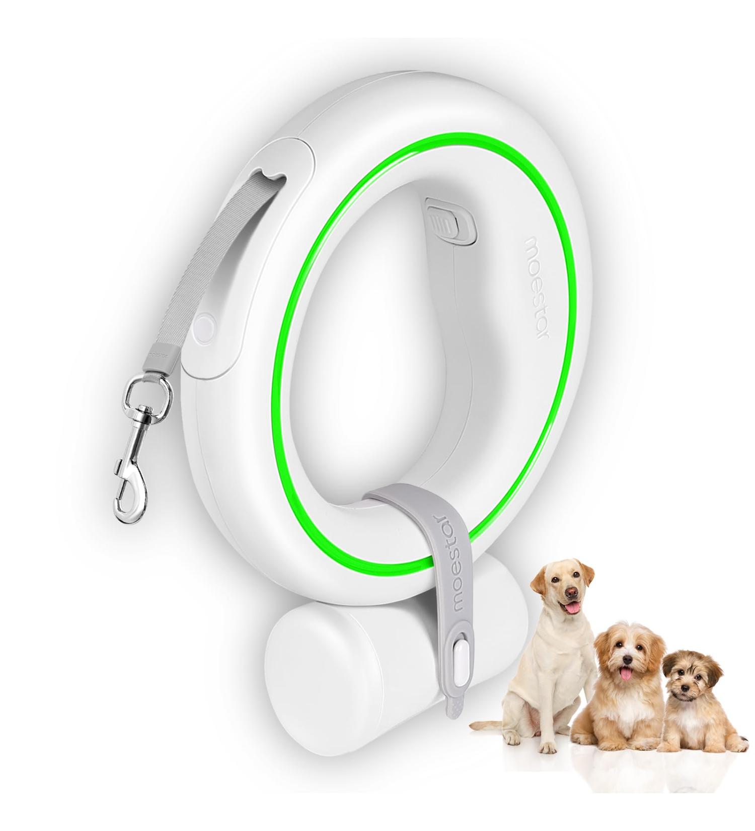 Moestar 360 Tangle-Free Dog Leash | 3M/10FT with Poop Bag Holder for Small & Medium Dogs (Green) - International Shipping Available - Buy Online on SooperMarket.com
