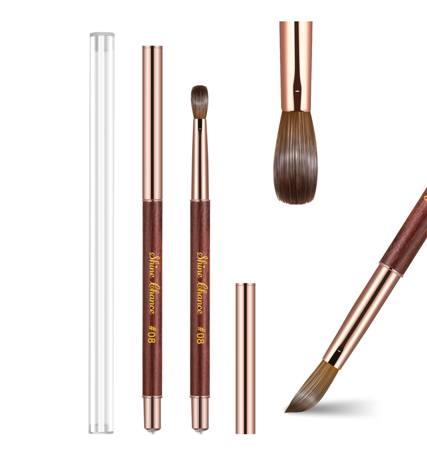 Shine Chance Acrylic Nail Brush Size 8 - 100% Real Kolinsky Art Brush for Acrylic Powder - Handmade Wood Handle Extension Tool for DIY & Professional Use - Buy Online on SooperMarket.com