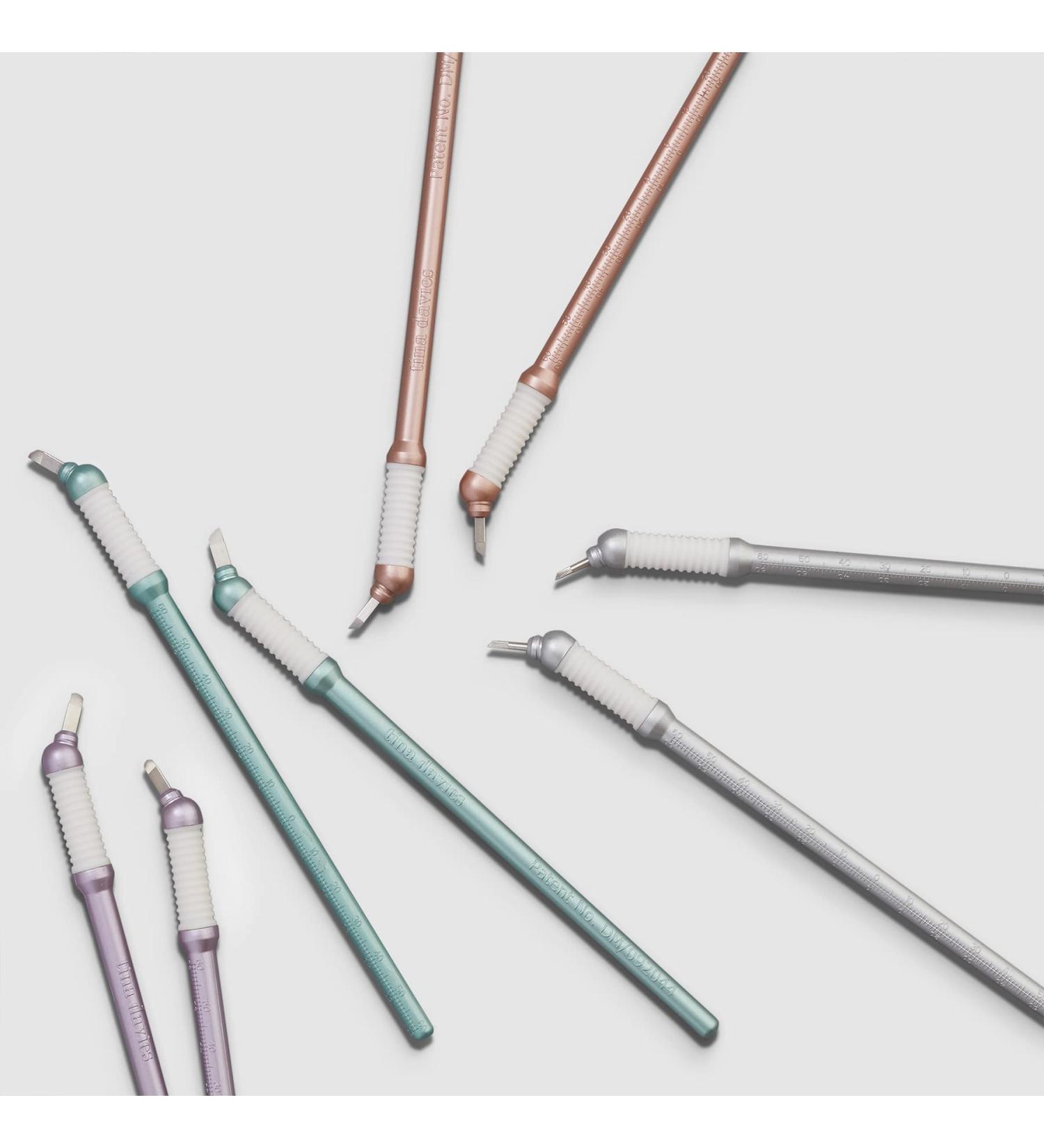 Tina Davies Professional Microblade Sampler Pack - 8 Disposable Microblades with Built-in Ruler - Sterile Microblading Kit - Buy Online on SooperMarket.com