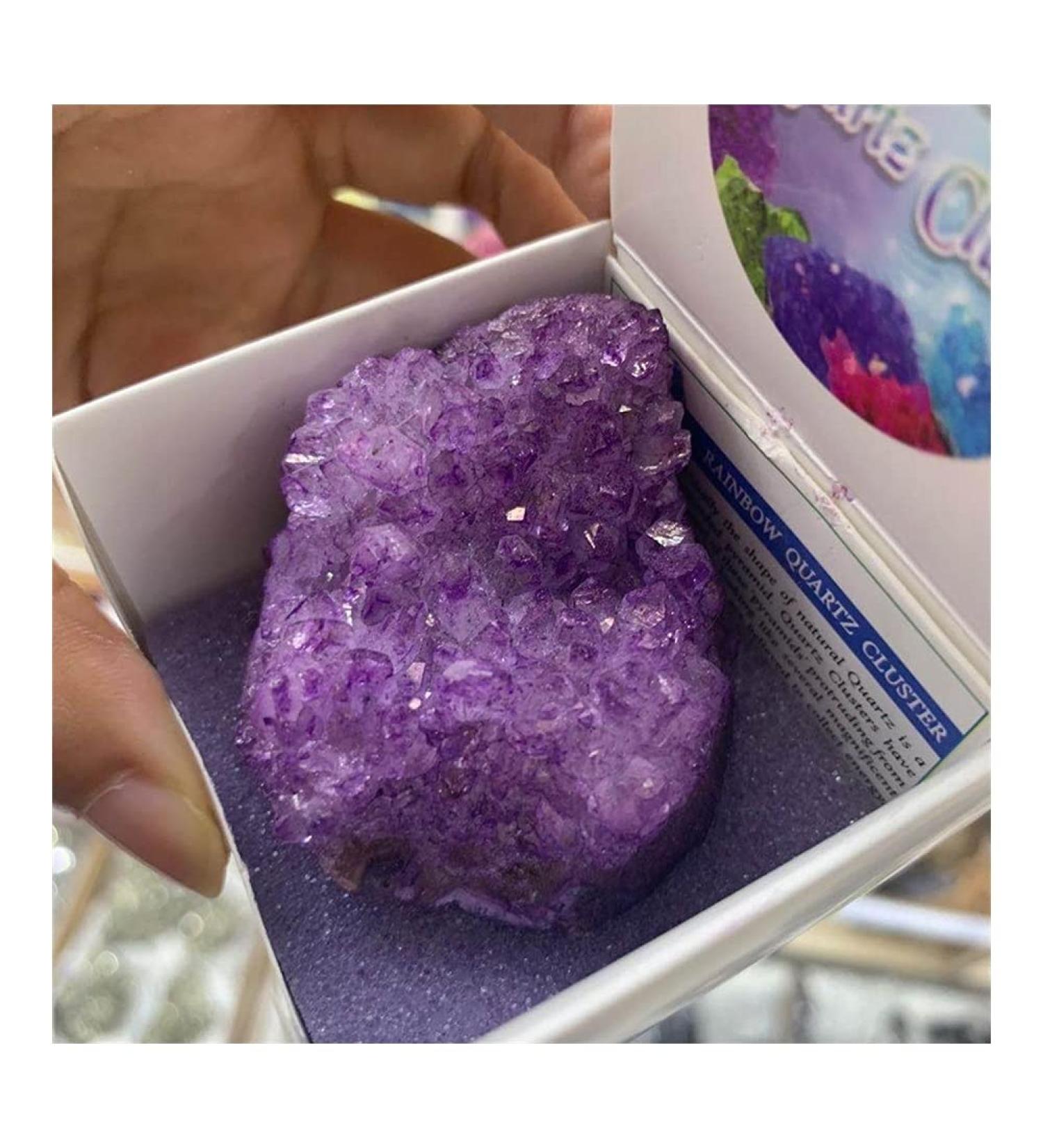 Crystal Amazing Stone Green Purple Aura Angel Quartz Crystal Titanium Bismuth Silicon Cluster Rainbows Natural Stones and Minerals Raw Stones and Minerals FUZEGRDLI - Buy Online on SooperMarket.com
