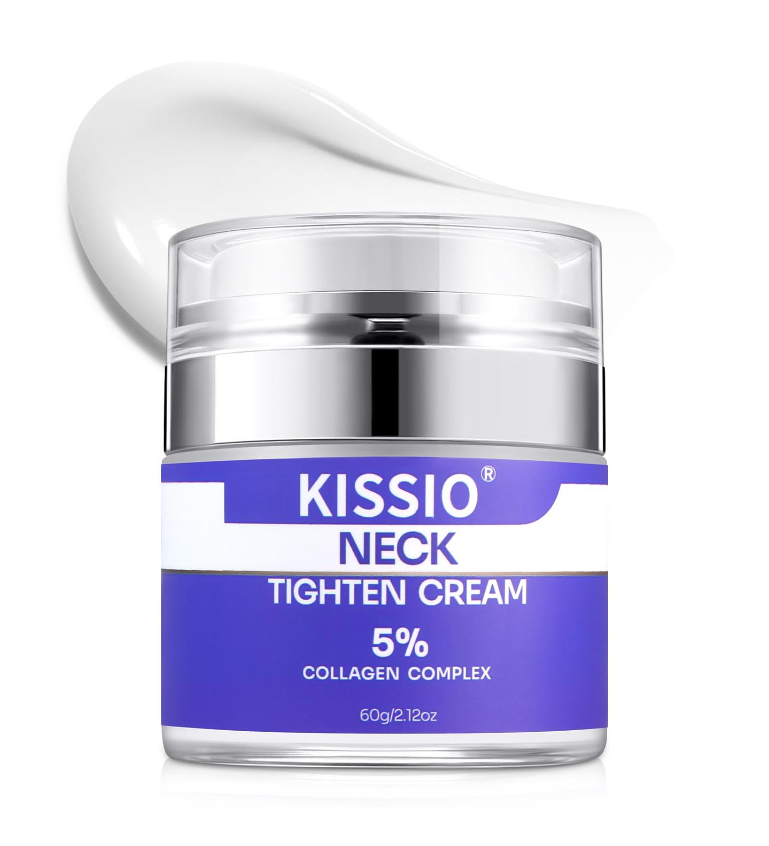 KISSIO 5% Collagen Neck Cream - Firming Lifting & Hydrating Peptide Cream for All Skin Types - 2.12 Oz - Buy Online on SooperMarket.com
