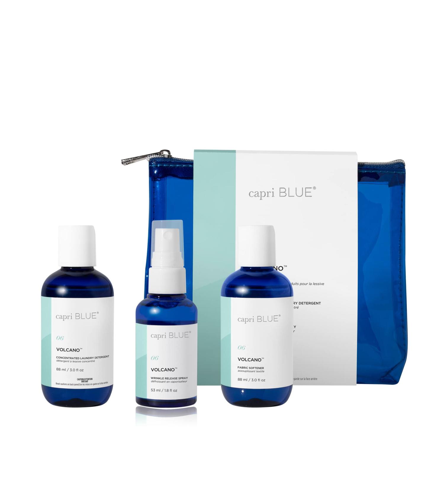 Capri Blue Volcano Laundry Gift Set | Non-Toxic Detergent Fabric Softener & Wrinkle Release Spray | Vegan & Cruelty-Free Laundry Supplies - Buy Online on SooperMarket.com