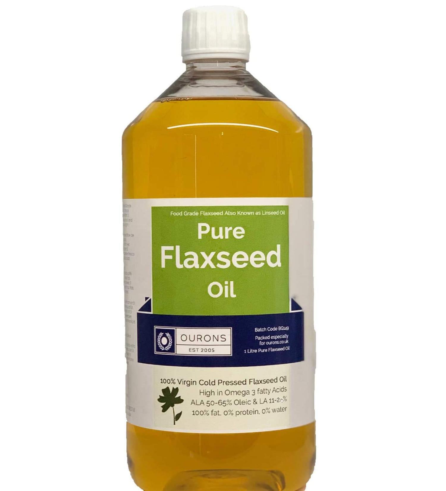 Flaxseed Oil For Horses & Dogs Coats Food Grade 1 Litre Pure Cold Pressed Virgin Premium Oil