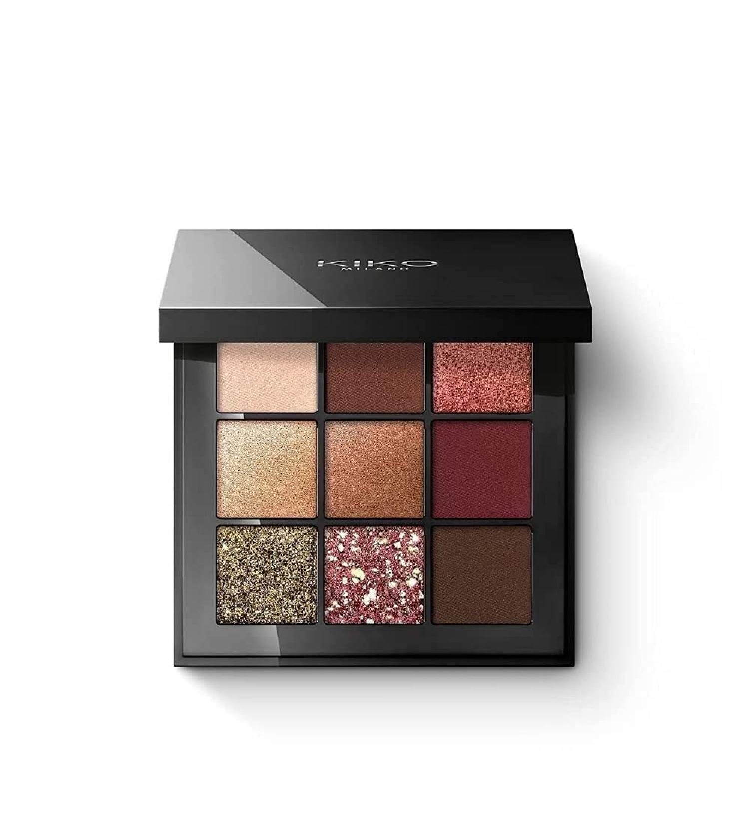 KIKO Milano Glamour Multi Finish Palette 03 | Palette with 9 eye shadows with different finishes Burgundy Notes 1 piece (1 pack)