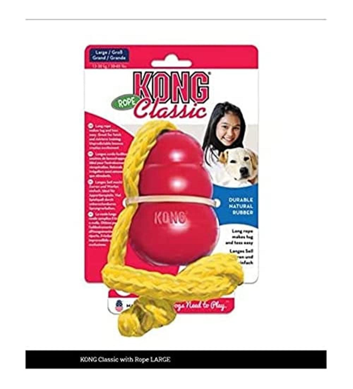 KONG Classic Ball with Rope 1 piece (1 pack)