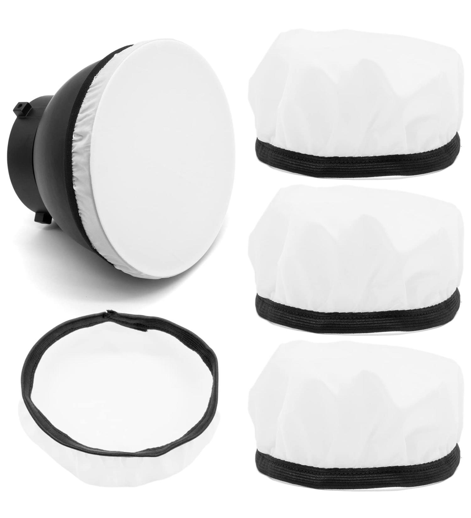 Fotoconic 7 Diffuser Sock White Soft Lamp Cover Cloth 4-Pack - Ideal for Strobe Flash & LED Video Light - Buy Online on SooperMarket.com